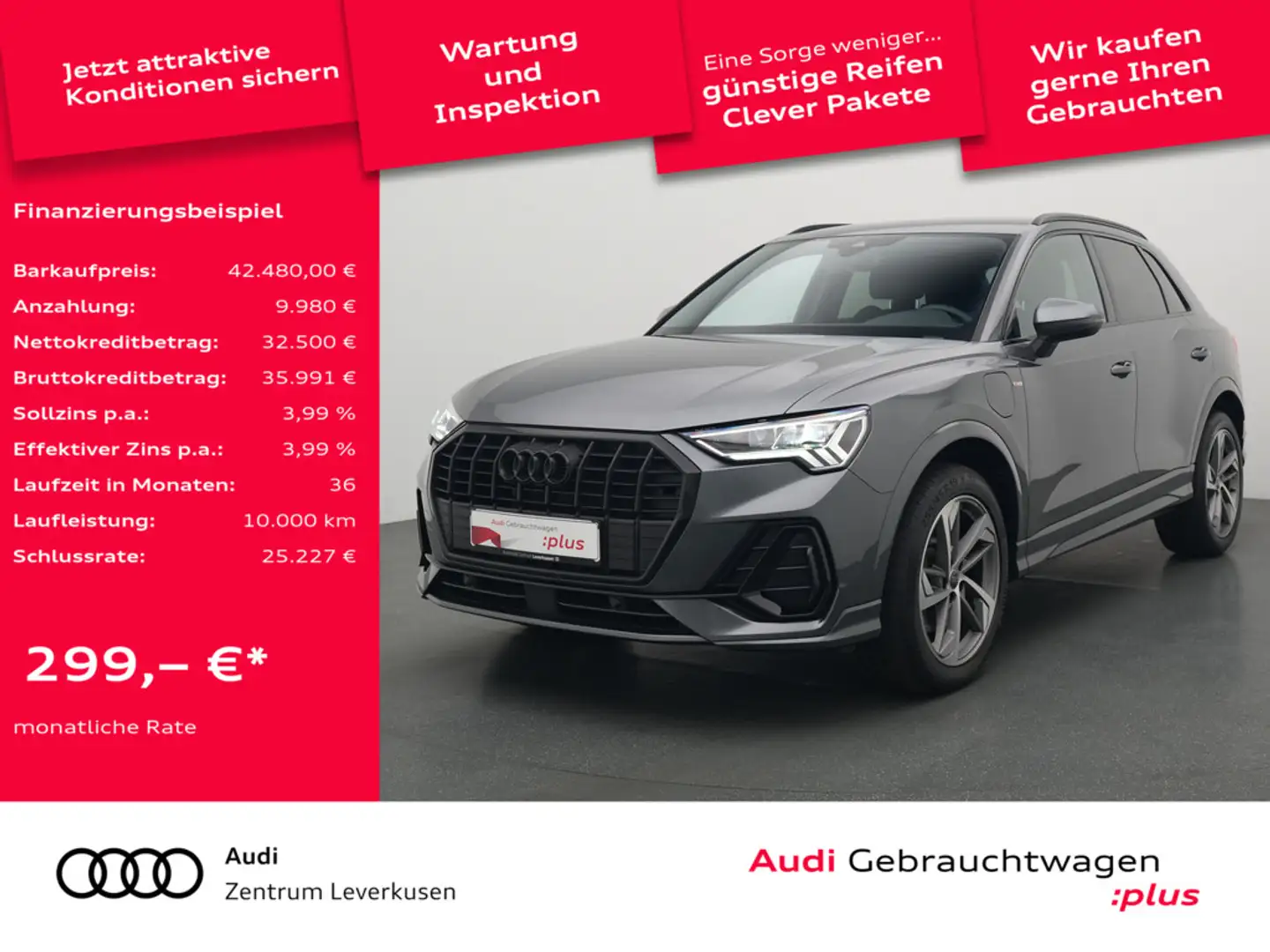 Audi Q3 e S line S TRON NAVI VIRT AHK LED SHZ PDC Gris - 1