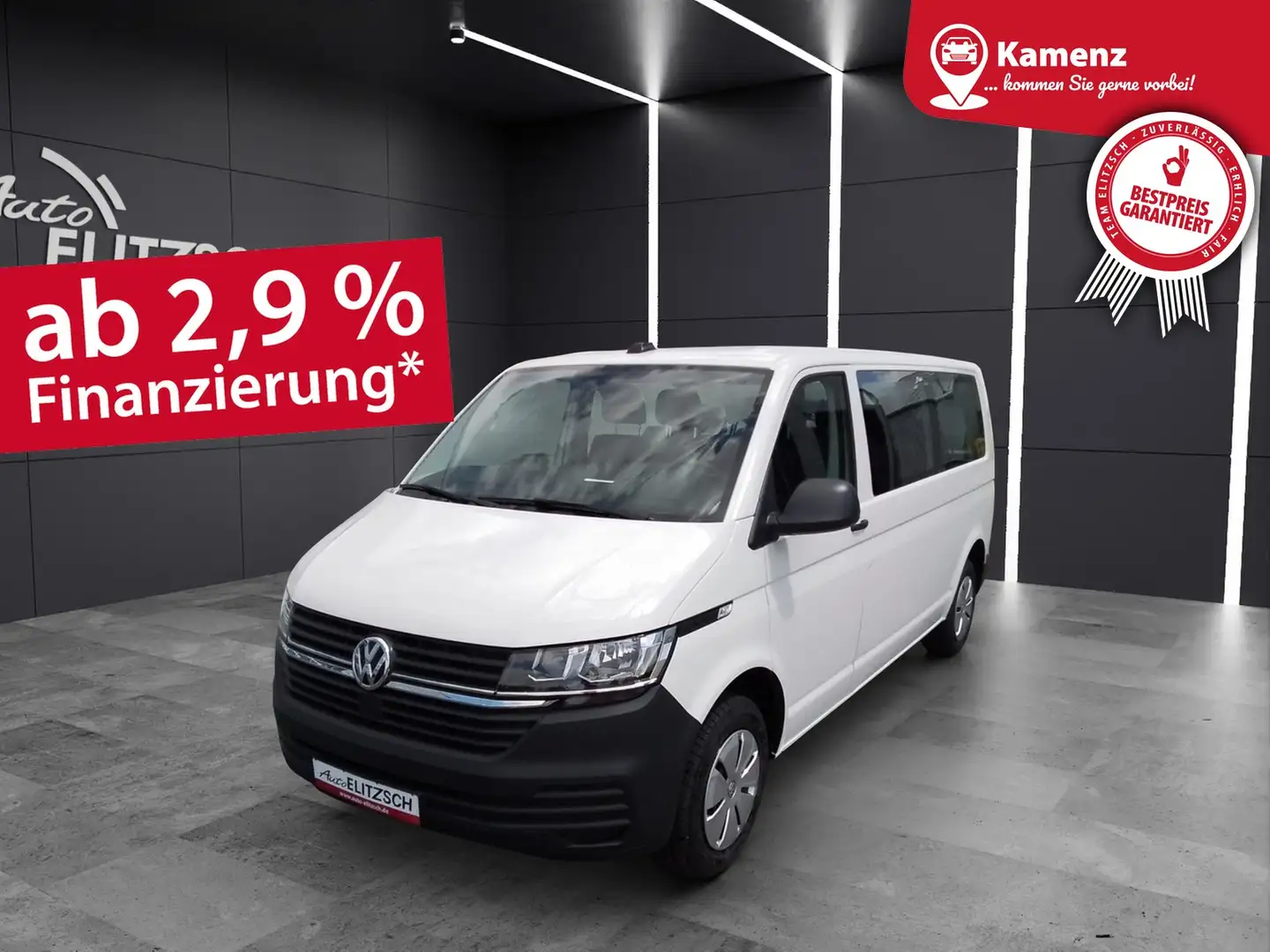Volkswagen T6 Kombi T6.1 TDI 9-Sitzer LR Klima PDC SH Blanco - 1