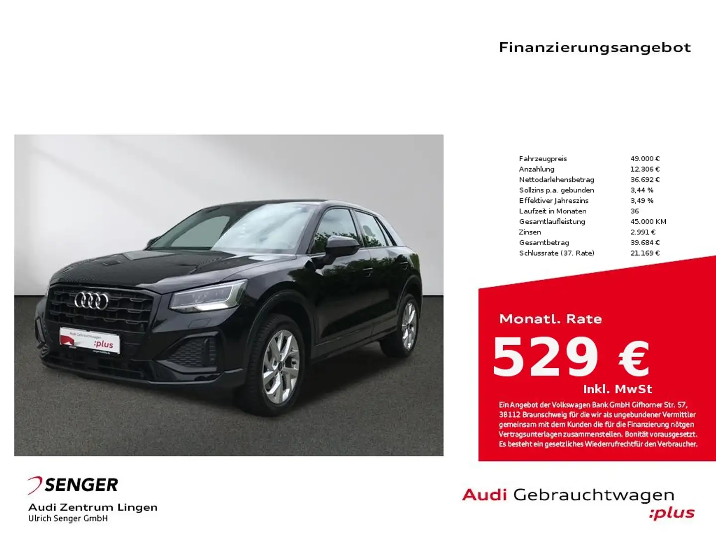 Audi Q2 Advanced 35 TDI Funktions-Paket MMI LED Sitzh Schwarz - 1