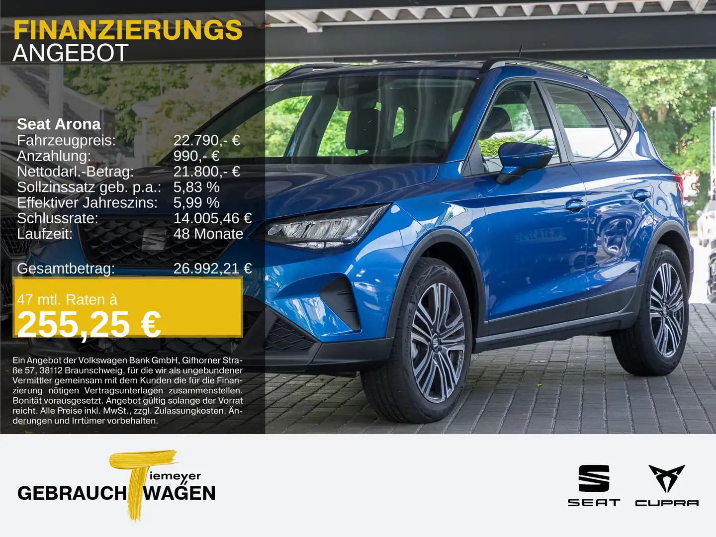 SEAT Arona 1.0 TSI STYLE EDITION LED CLIMA DAB+ LM17 Blau - 1