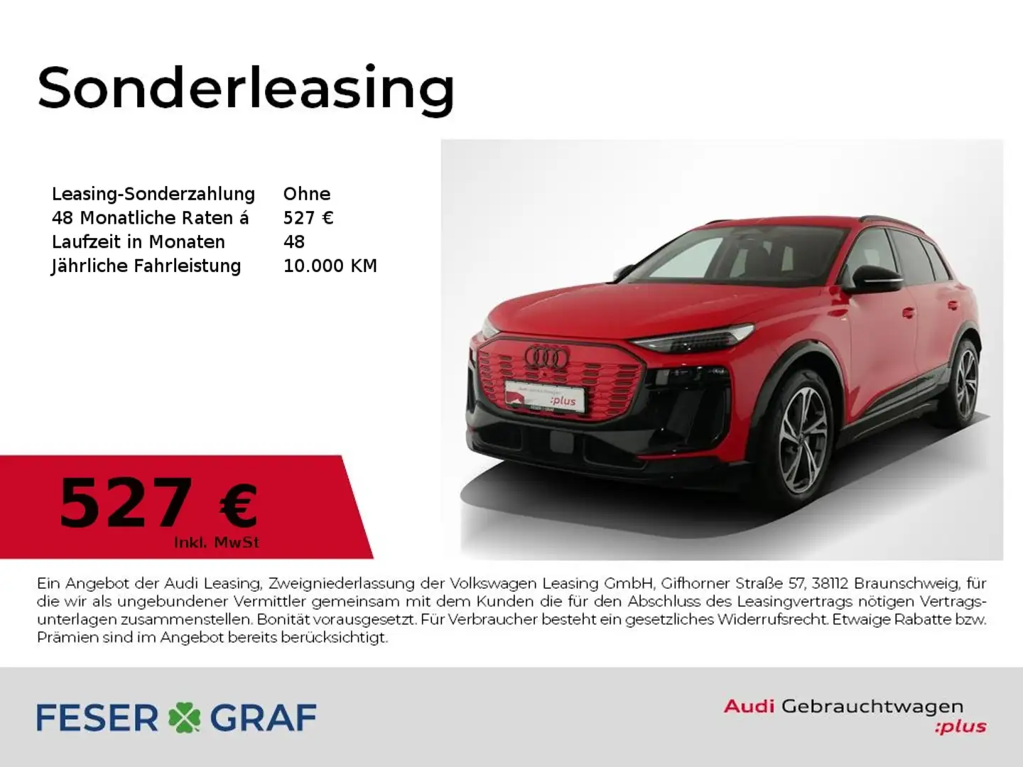 Audi Q6 e-tron e-tron S line Ext/Matrix LED/Sitzbel/ACC/20 Zoll Червоний - 1