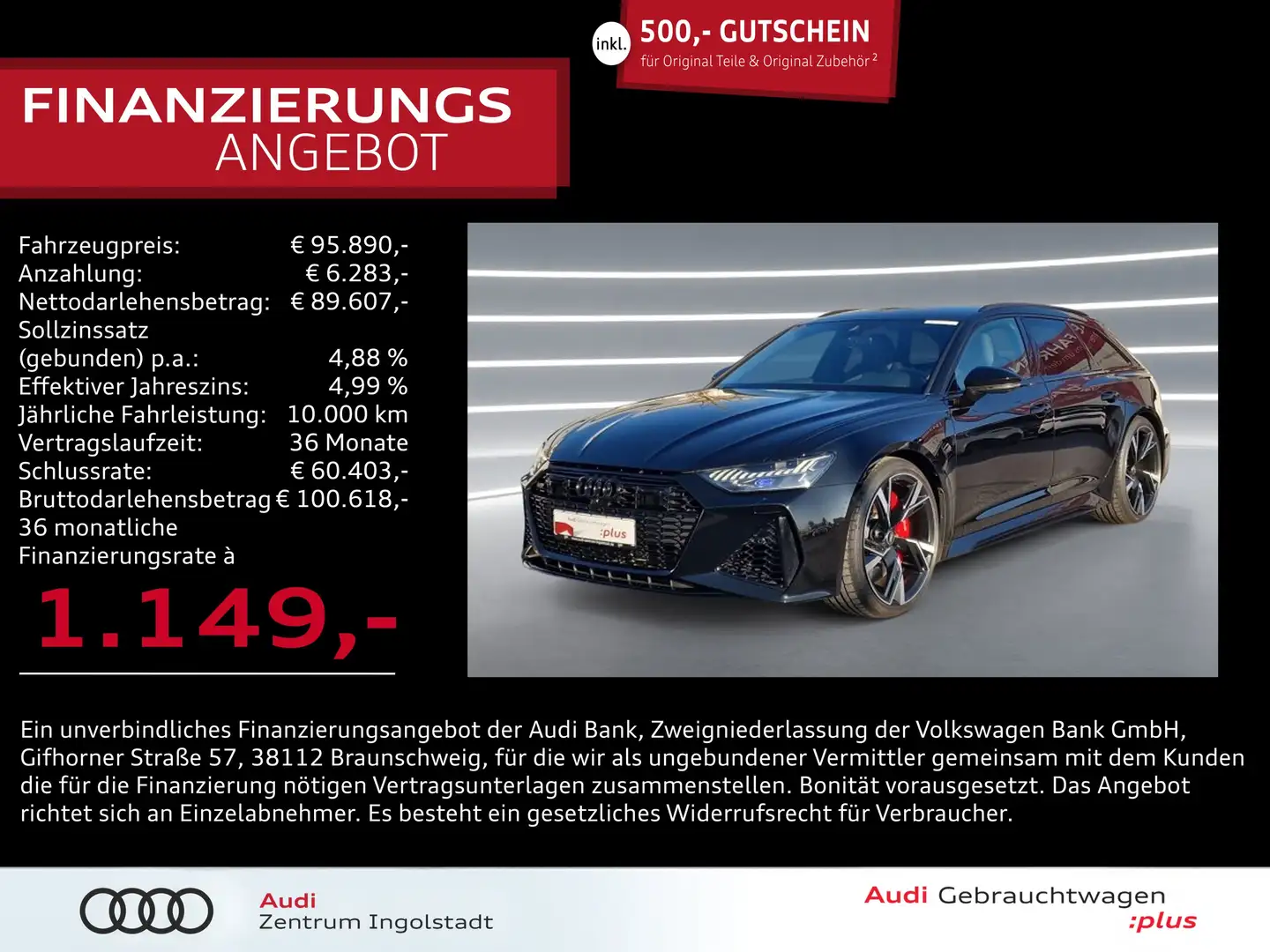 Audi RS6 Avant LASER RS-AGA STHZG 22" AHK RS-Sitz B&O Schwarz - 1