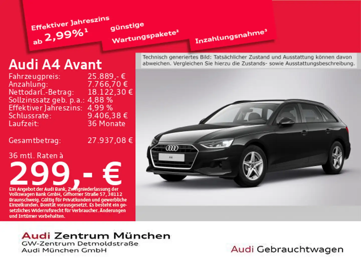 Audi A4 35 TDI S tronic Navi+/Sportsitze/PDC+/S Schwarz - 1