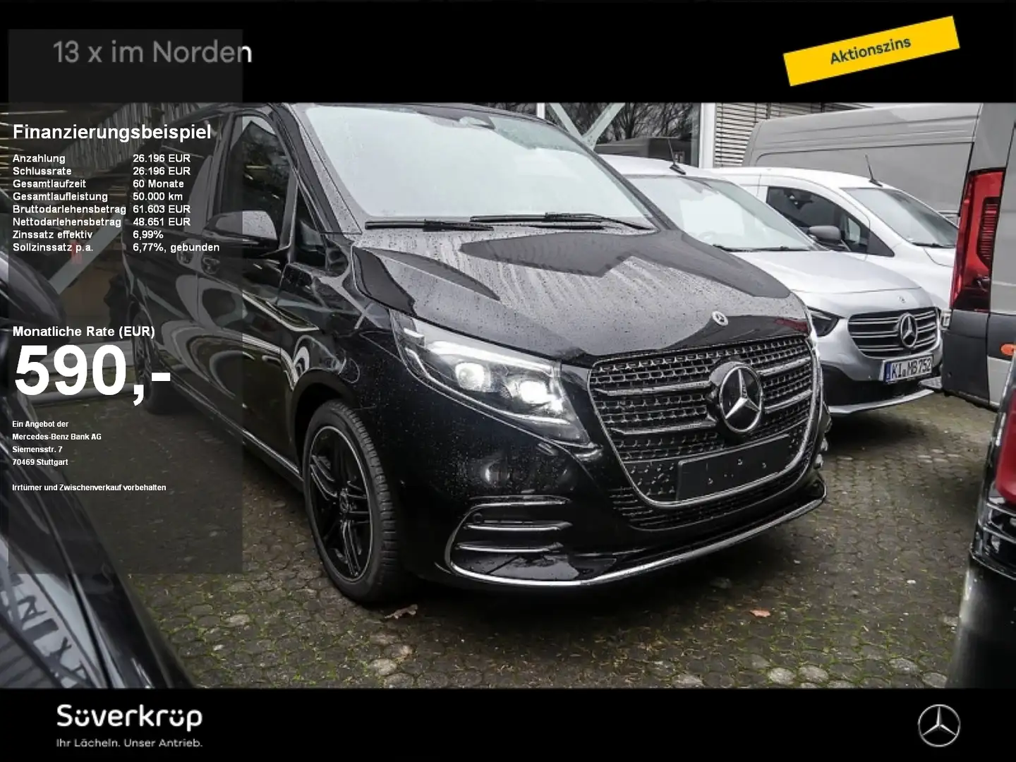 Mercedes-Benz V 220 d STYLE Kompakt AMG DISTR KAMERA SPUR PDC Schwarz - 1