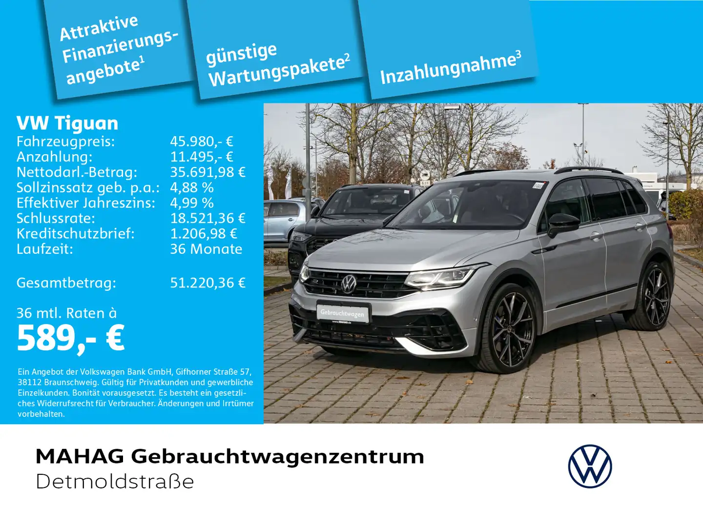 Volkswagen Tiguan R 2.0 TSI 4mot BlackStyle NaviPro IQ.LIGH Silber - 1