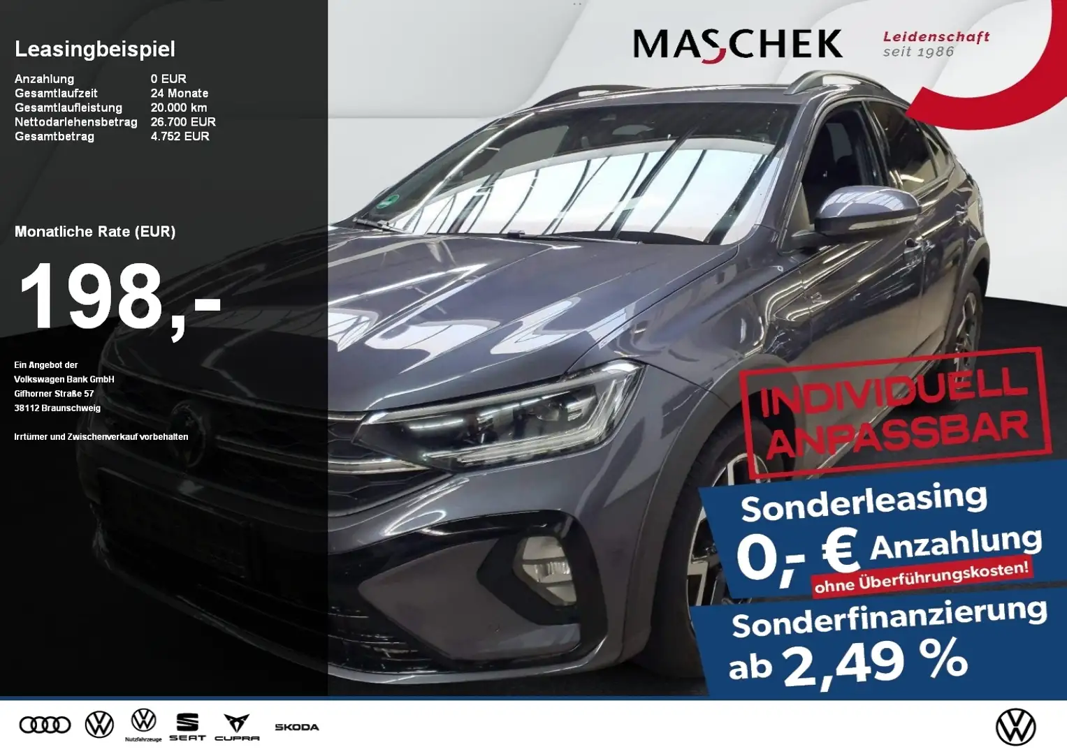 Volkswagen Taigo R-Line 1.5 TSI Sonderleasing! AHK RearView Grau - 1