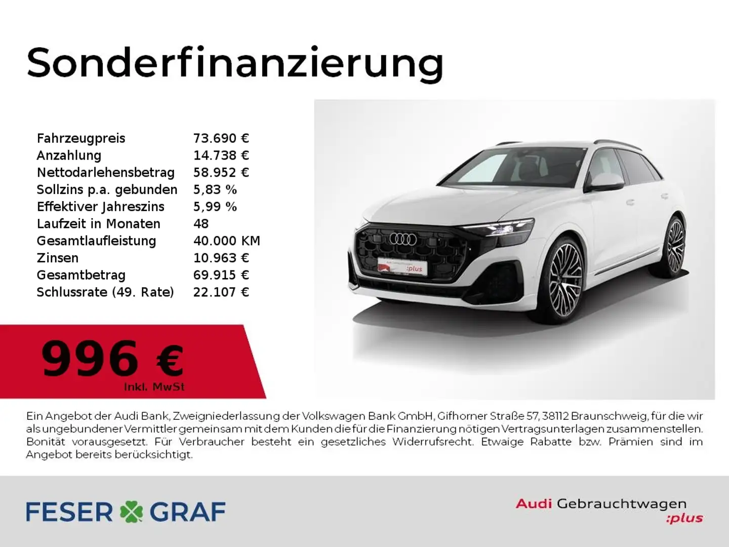 Audi Q8 S line 50 TDI quattro Exterieur/Matrix/AHK Alb - 1