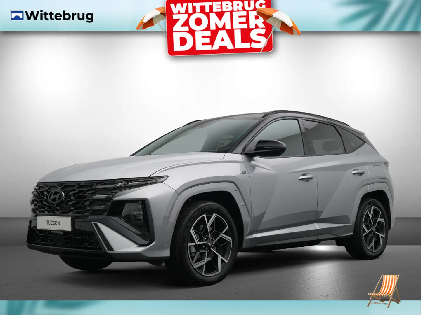 Hyundai TUCSON 1.6 T-GDI HEV N Line Full Hybride Automaat met Nav Zilver - 1