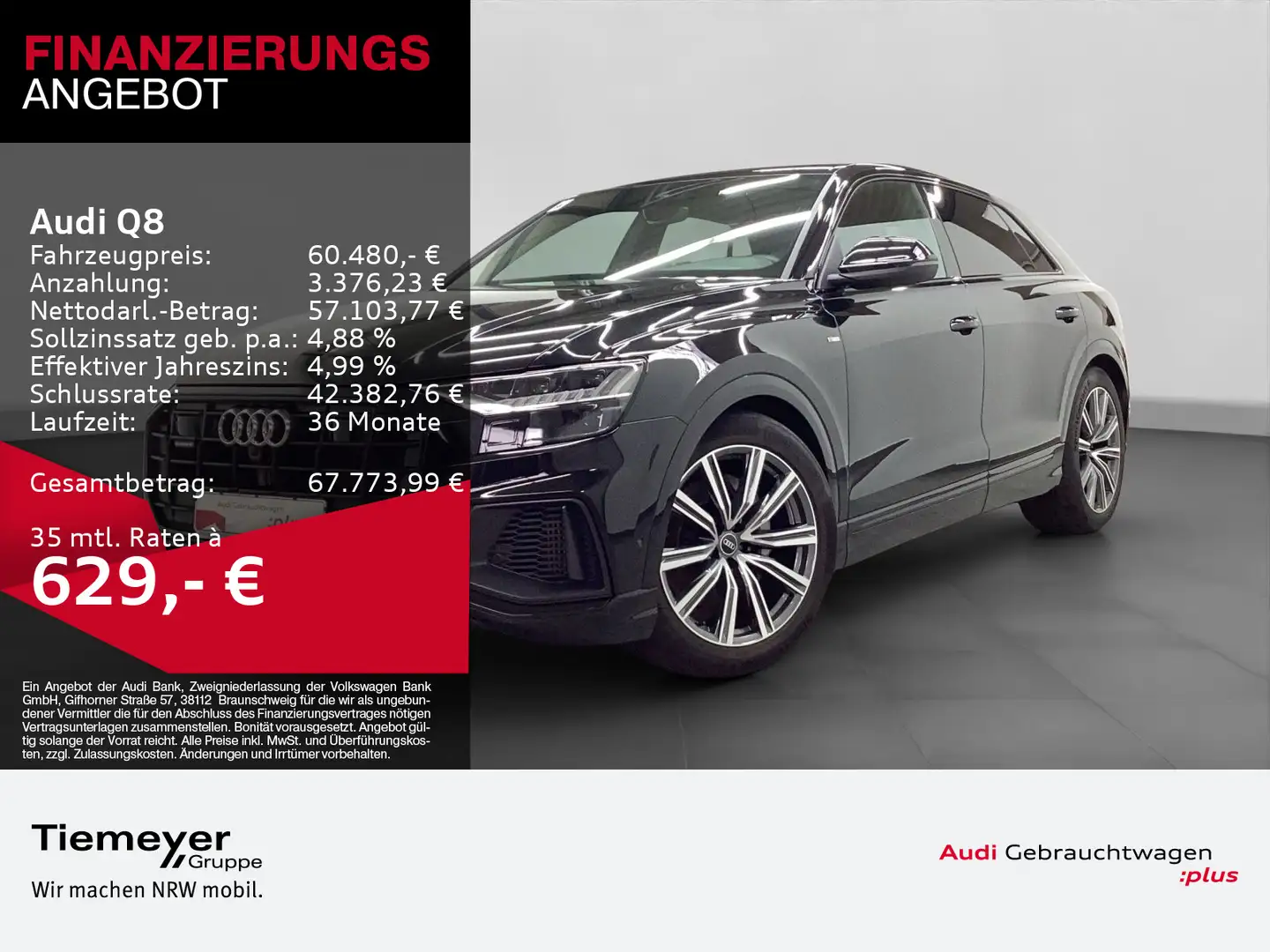 Audi Q8 55 TFSI Q 2x S-LINE MATRIX TOUR B&O Schwarz - 1