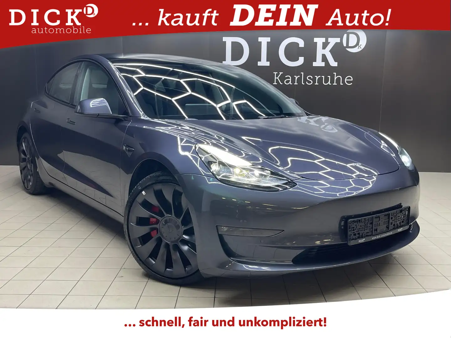 Tesla Model 3 Perform Dual AWD PANO+LED+STNDHZ+ACC+360 Grau - 1