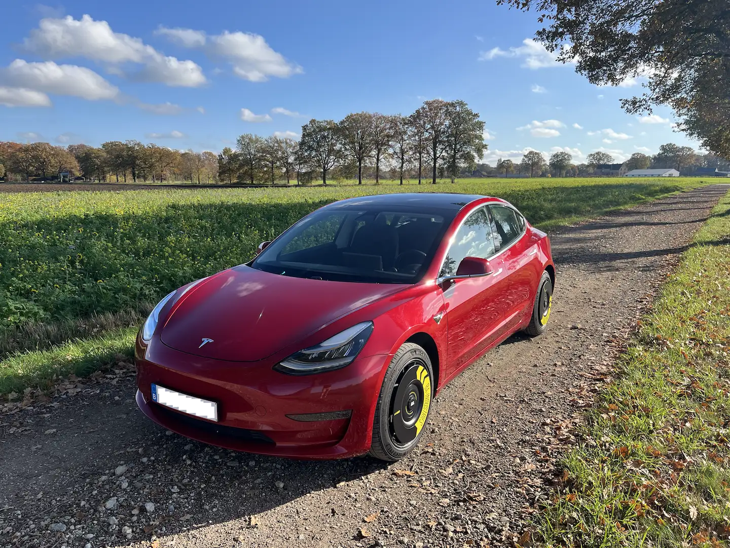 Tesla Model 3 Dual Motor Long Range AWD - Unieke Aerodiscs Rood - 1