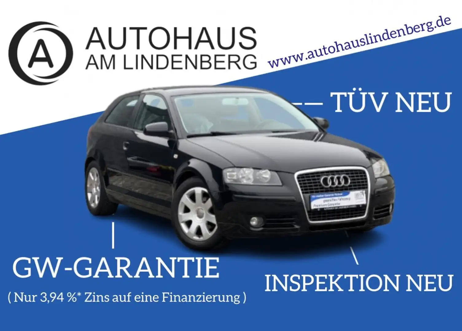 Audi A3 1.6 Attraction*165.000KM*KLIMAAUTOM.*BT Schwarz - 1