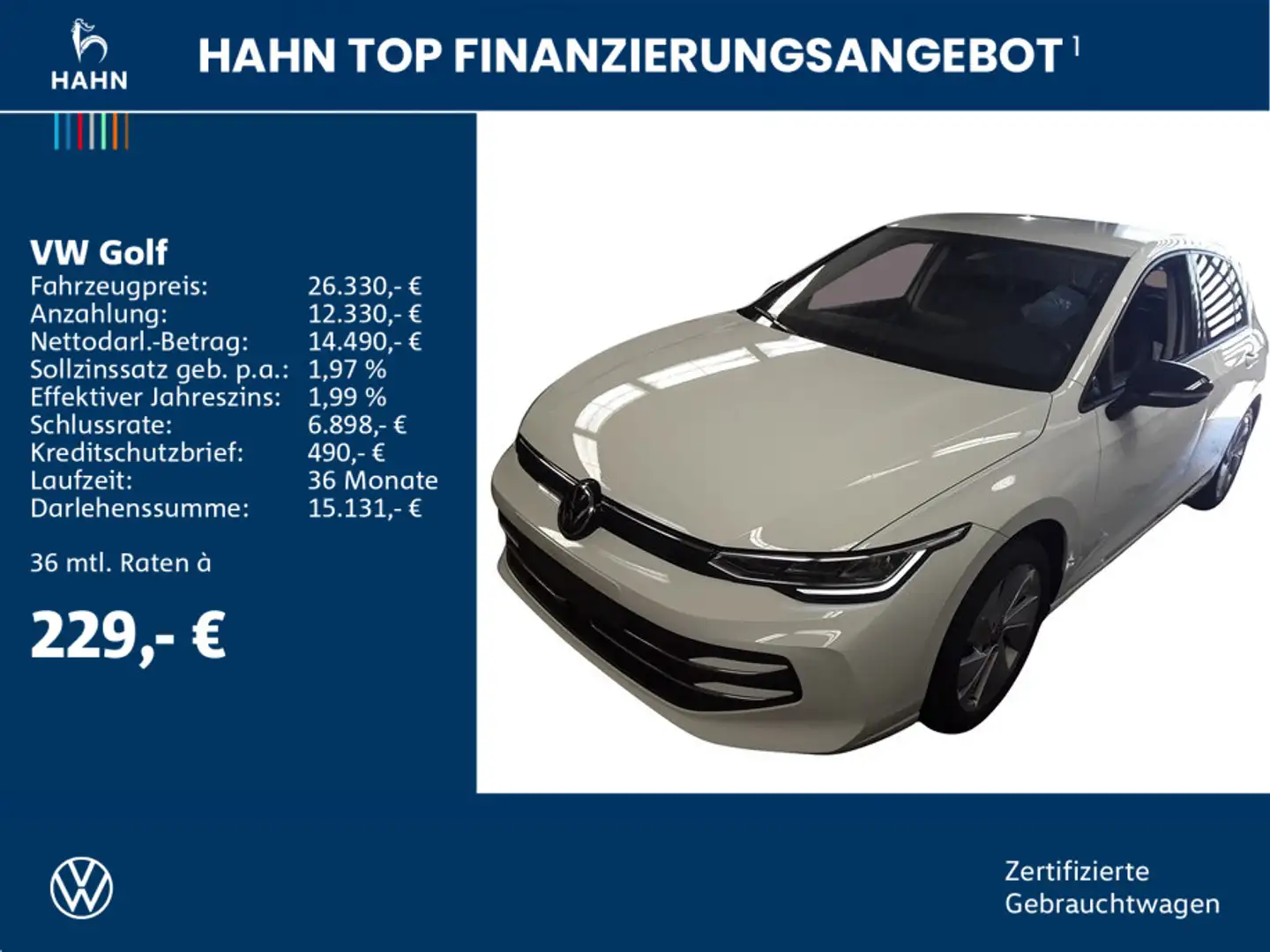 Volkswagen Golf VIII 1.5TSI Goal LED Navi AHK APP Sitzh DWA Weiß - 2