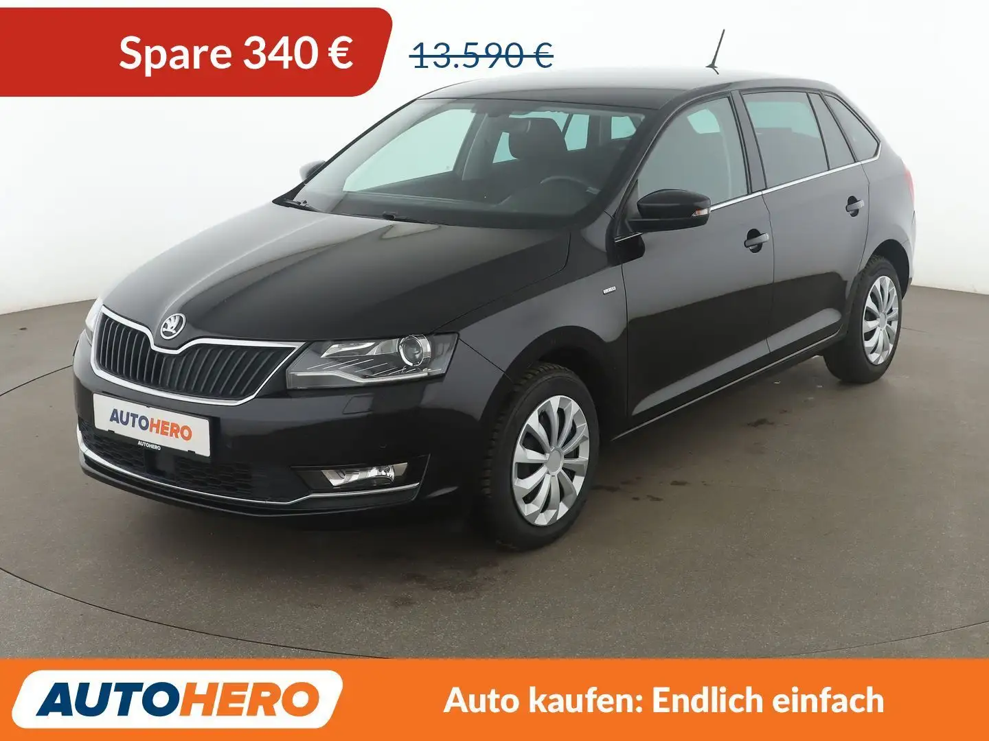 Skoda Rapid/Spaceback 1.0 TSI Clever Aut.*NAVI*TEMPO*PDC*SHZ* Noir - 1