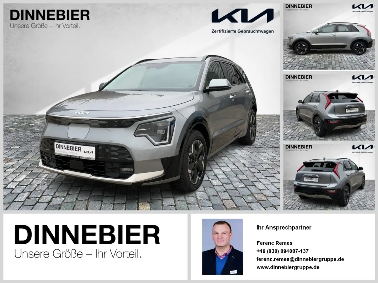 Kia Niro Inspiration LED+Glasdach+Navi+Kamera+SHZ Grijs - 1