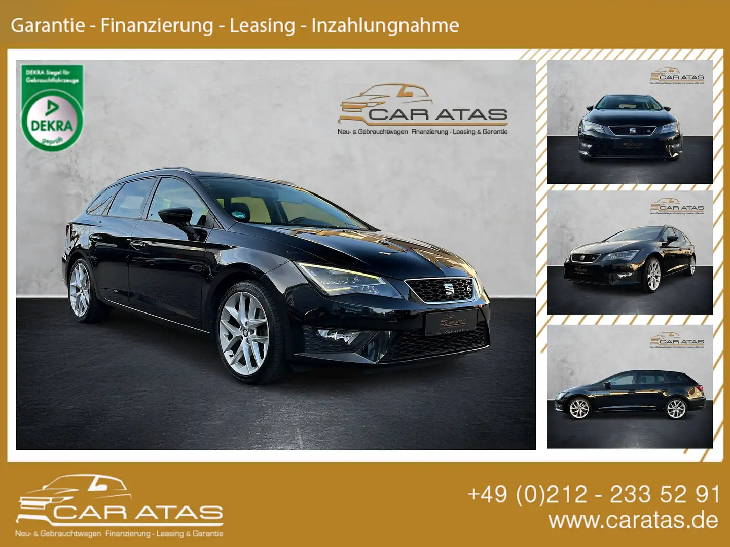SEAT Leon 2.0 TDI ST FR DSG NAVI PANO LED TEMPOMAT Zwart - 1