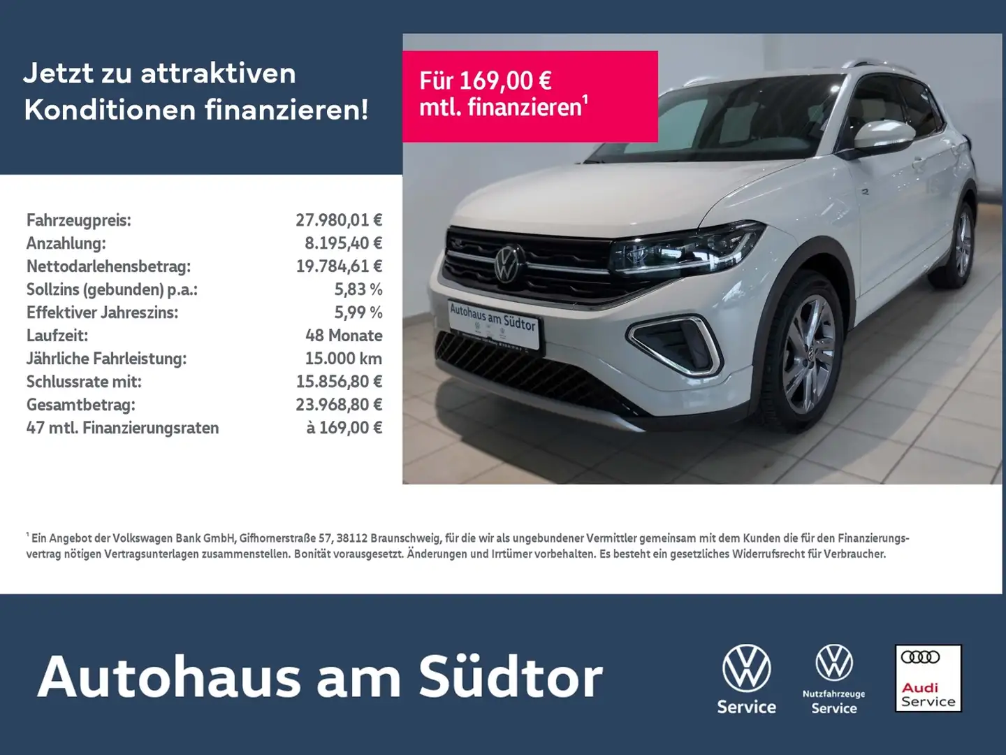 Volkswagen T-Cross R-Line 1.0 TSI DSG | LED RFK ACC Navi Grau - 1
