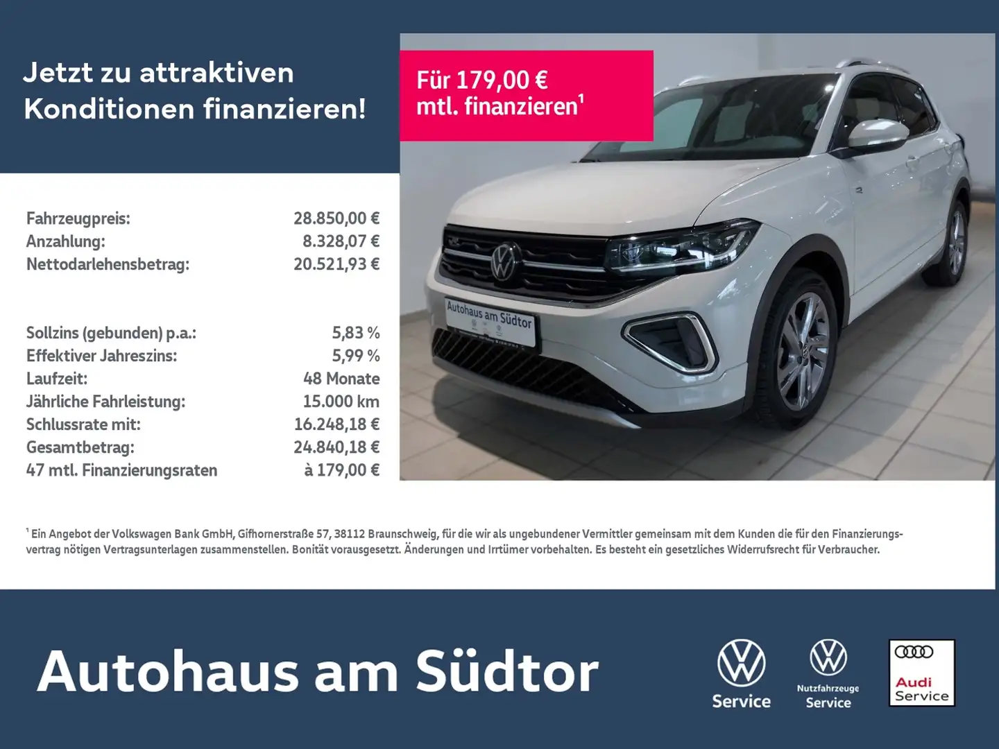 Volkswagen T-Cross R-Line 1.0 TSI DSG | LED RFK ACC Navi Grau - 1