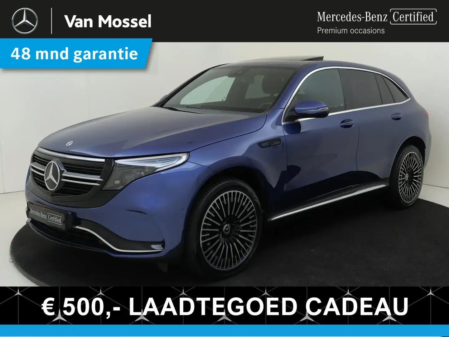 Mercedes-Benz EQC 400 4MATIC AMG Line 80 kWh /Schuifdak /Elek. Trekhaak Blauw - 1