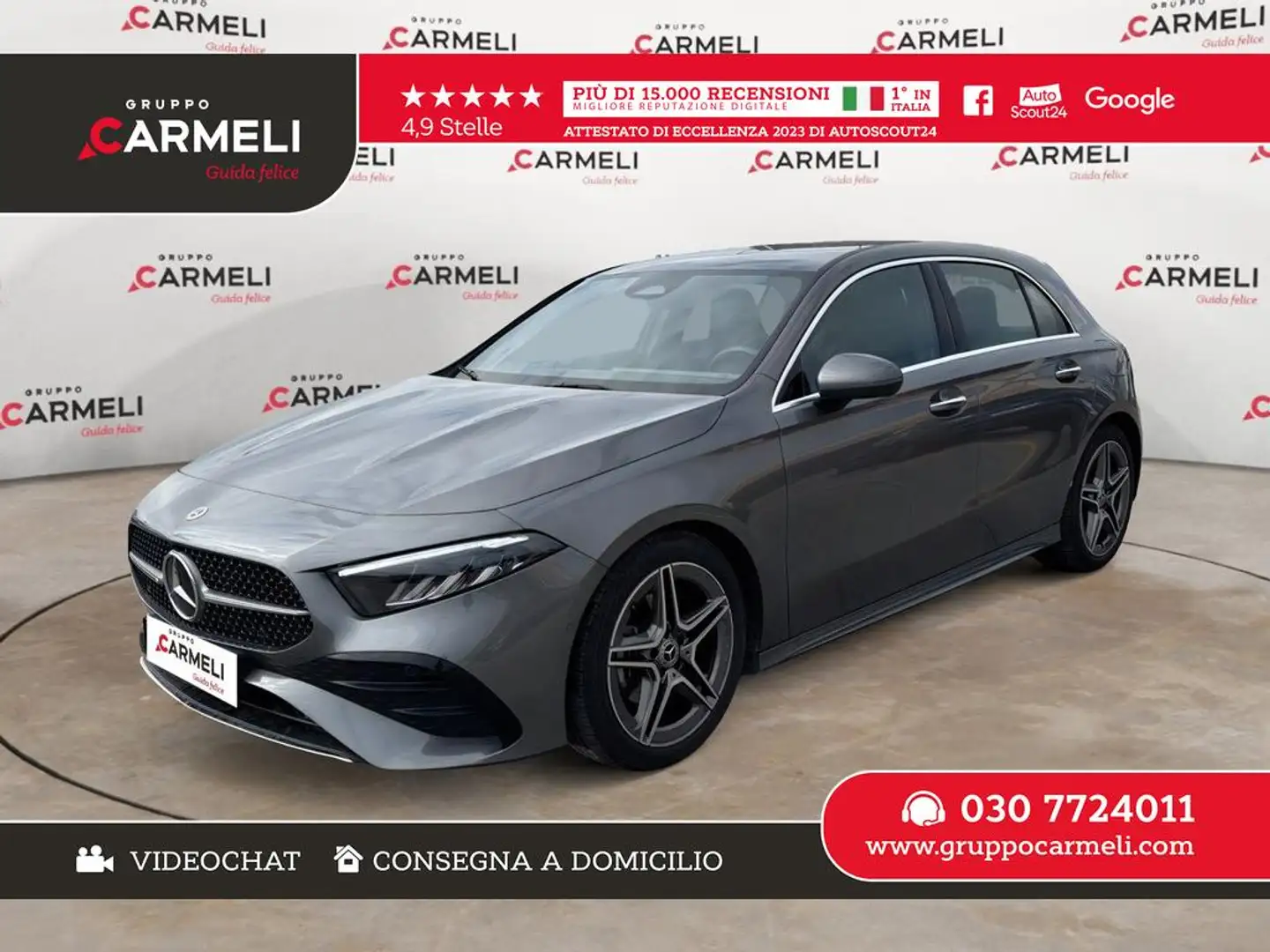 Mercedes-Benz A 200 Mhev MG Line Premium CERCHI 18,NVI,LED,KEYLESS Grigio - 1
