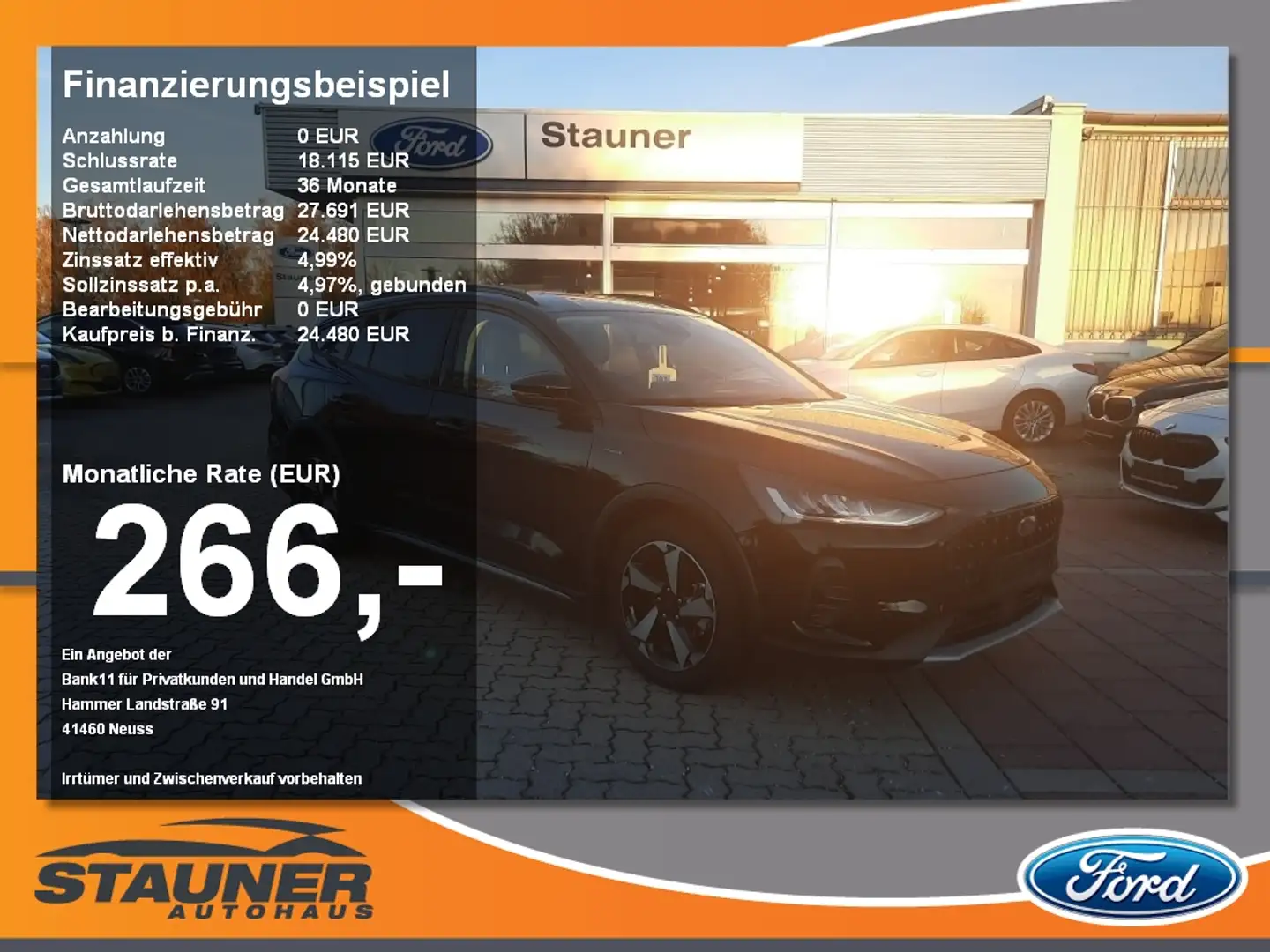 Ford Focus Turnier 1.0 EcoBoost Active X Leder Kamera Schwarz - 1
