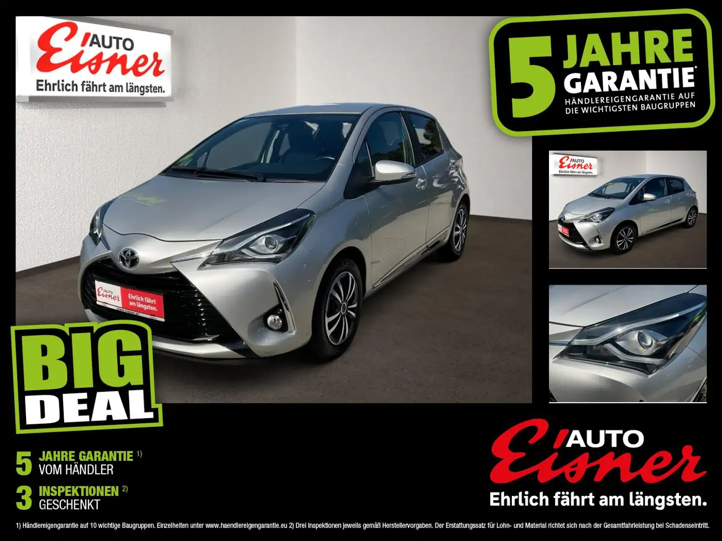 Toyota Yaris 1.0 VVT-I ACTIVE Silber - 1