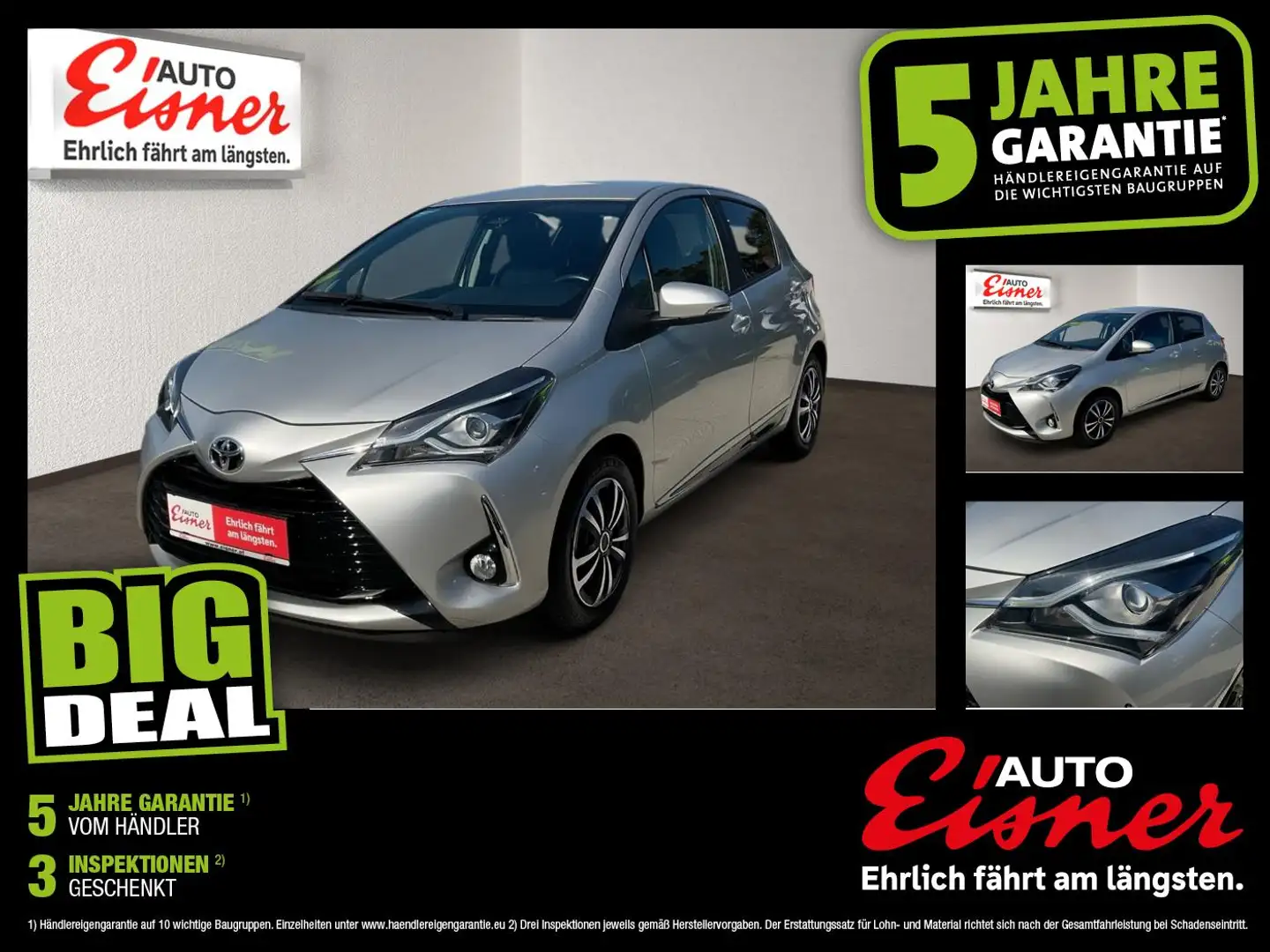 Toyota Yaris 1.0 VVT-I ACTIVE Silber - 1