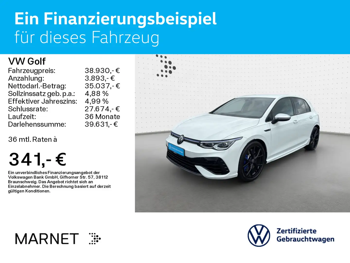 Volkswagen Golf R 2.0 TSI DSG*Navi*Matrix*Kamera*ACC*Keyles Blanc - 2