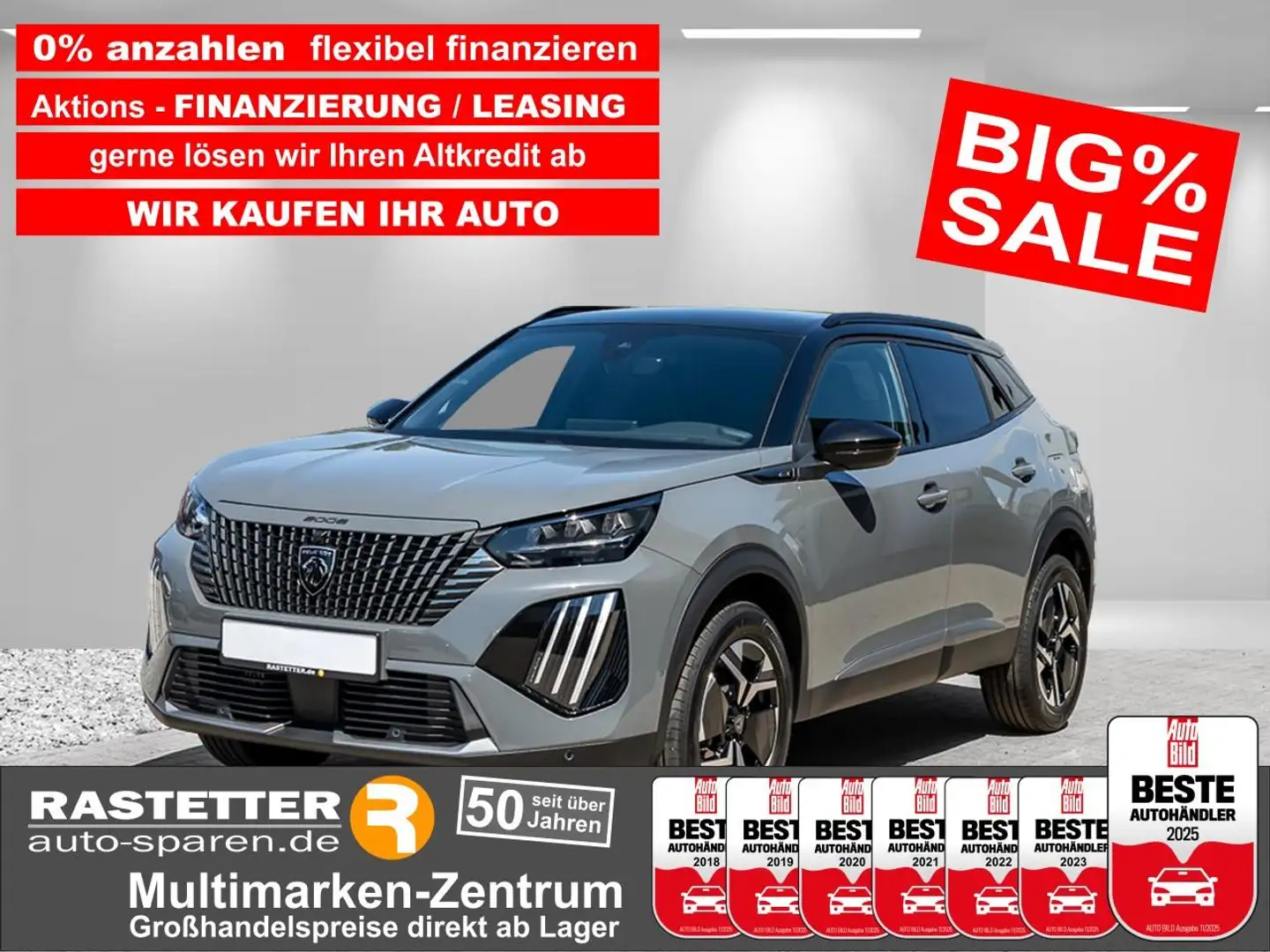 Peugeot 2008 EAT8 GT Alca/Leder+Massage+360+Navi+ACC+Sichtpak+v Grau - 1