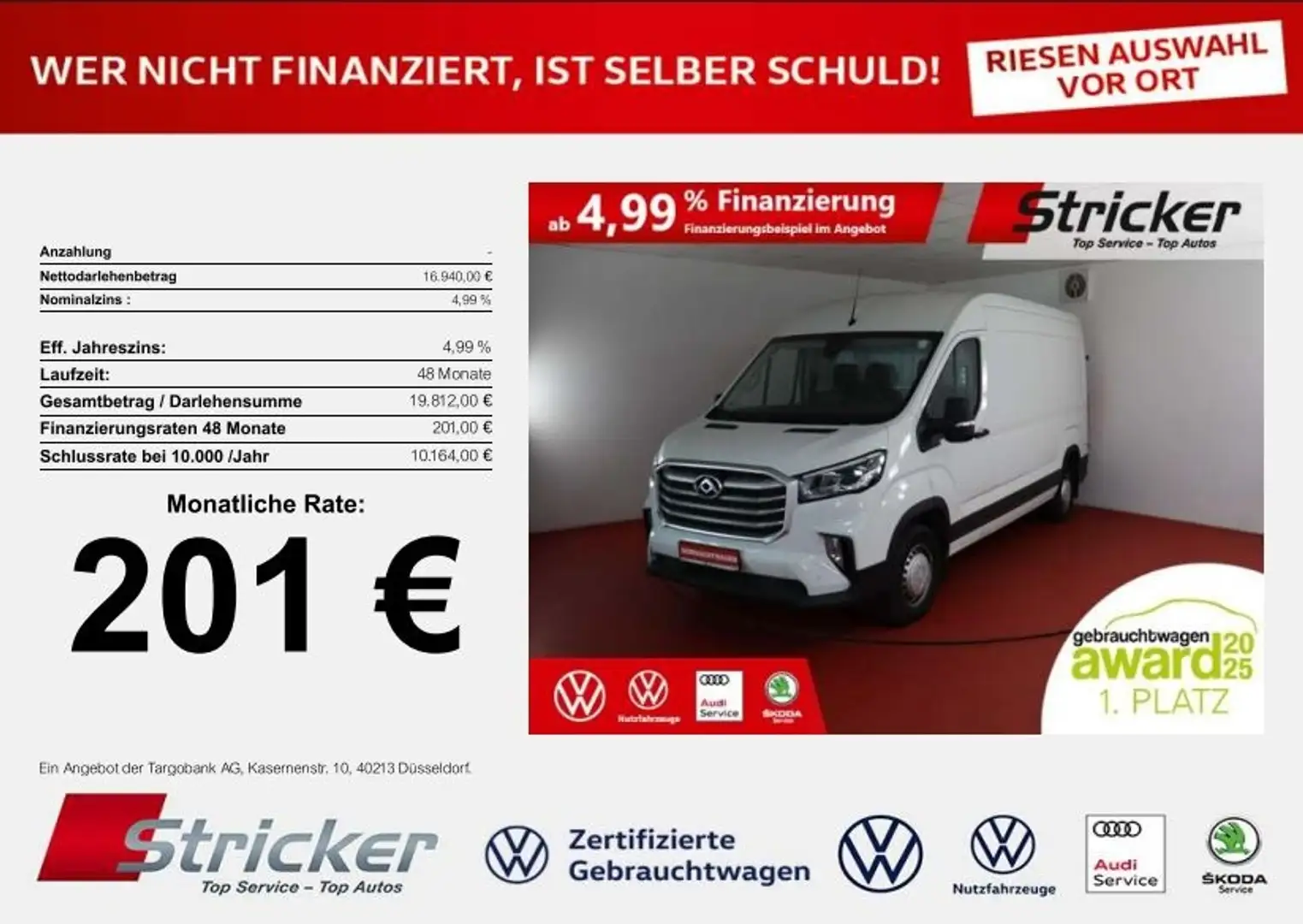 Maxus Deliver 9 2.0 Diesel 201,-ohne Anzahlung Blanc - 1