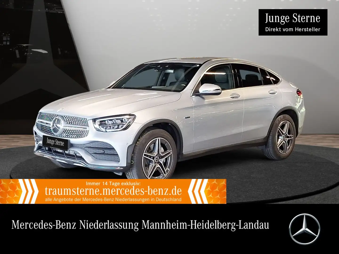 Mercedes-Benz GLC 300 de Coupé 4M AMG+LED+KAMERA+SPUR+TOTW+9G Silber - 1