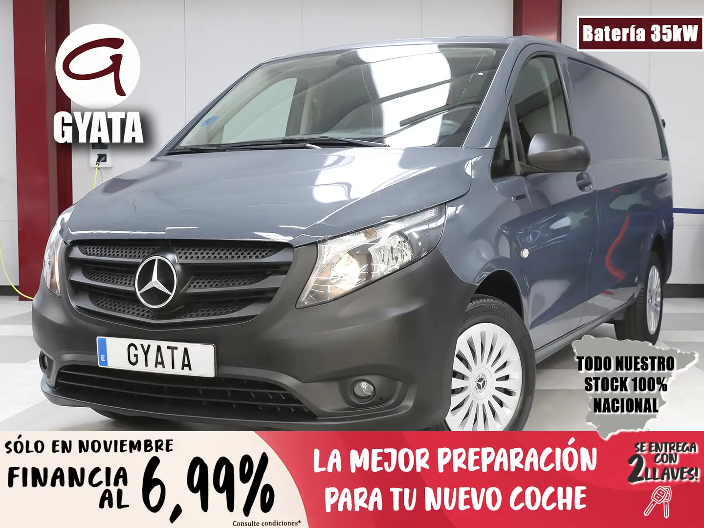 Mercedes-Benz Vito eVito Furgón Larga 66kWh Grijs - 1
