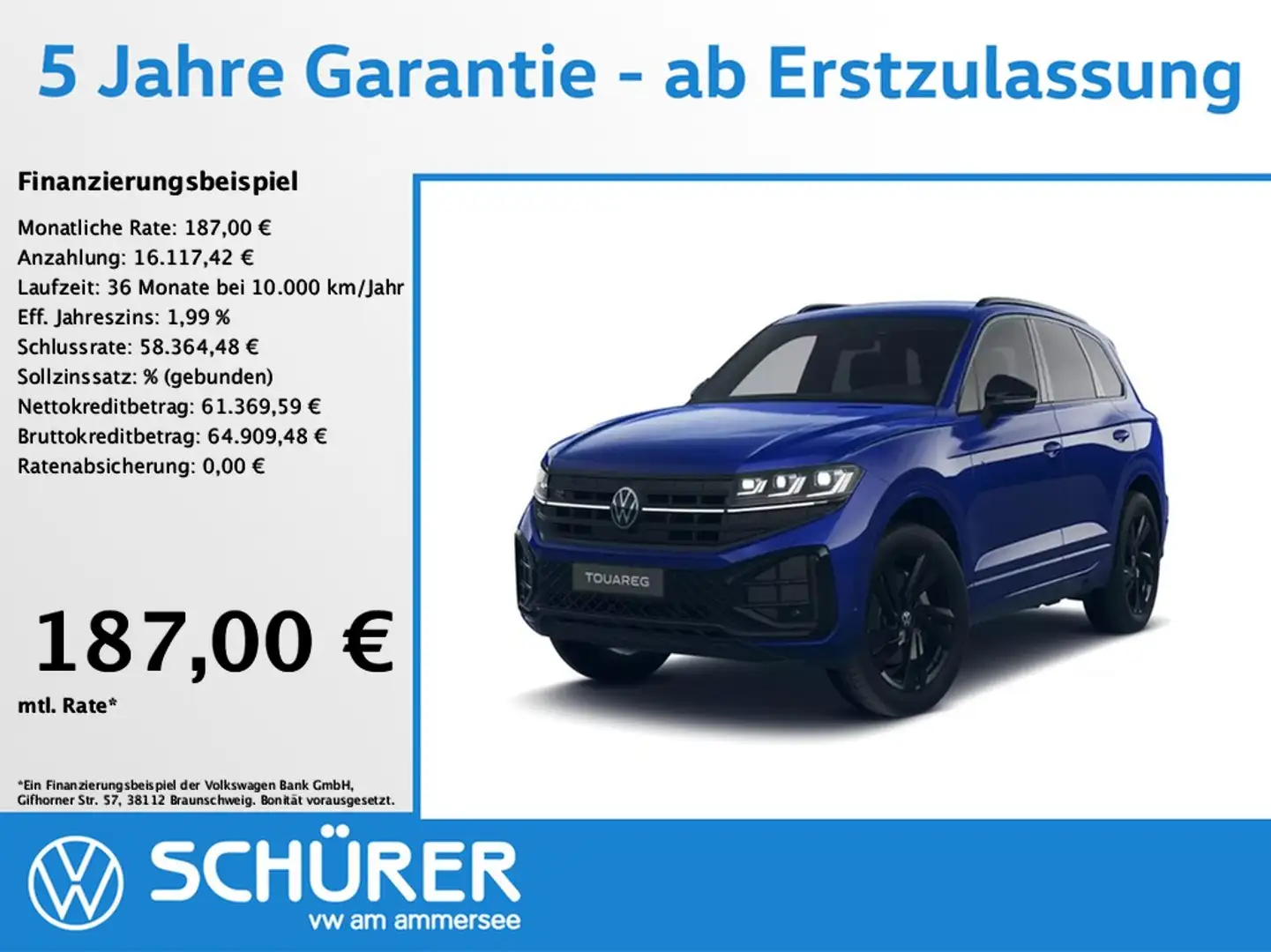 Volkswagen Touareg 3.0TDI R-Line Blackstyle Allradlenkung Dynaudio... Blau - 1