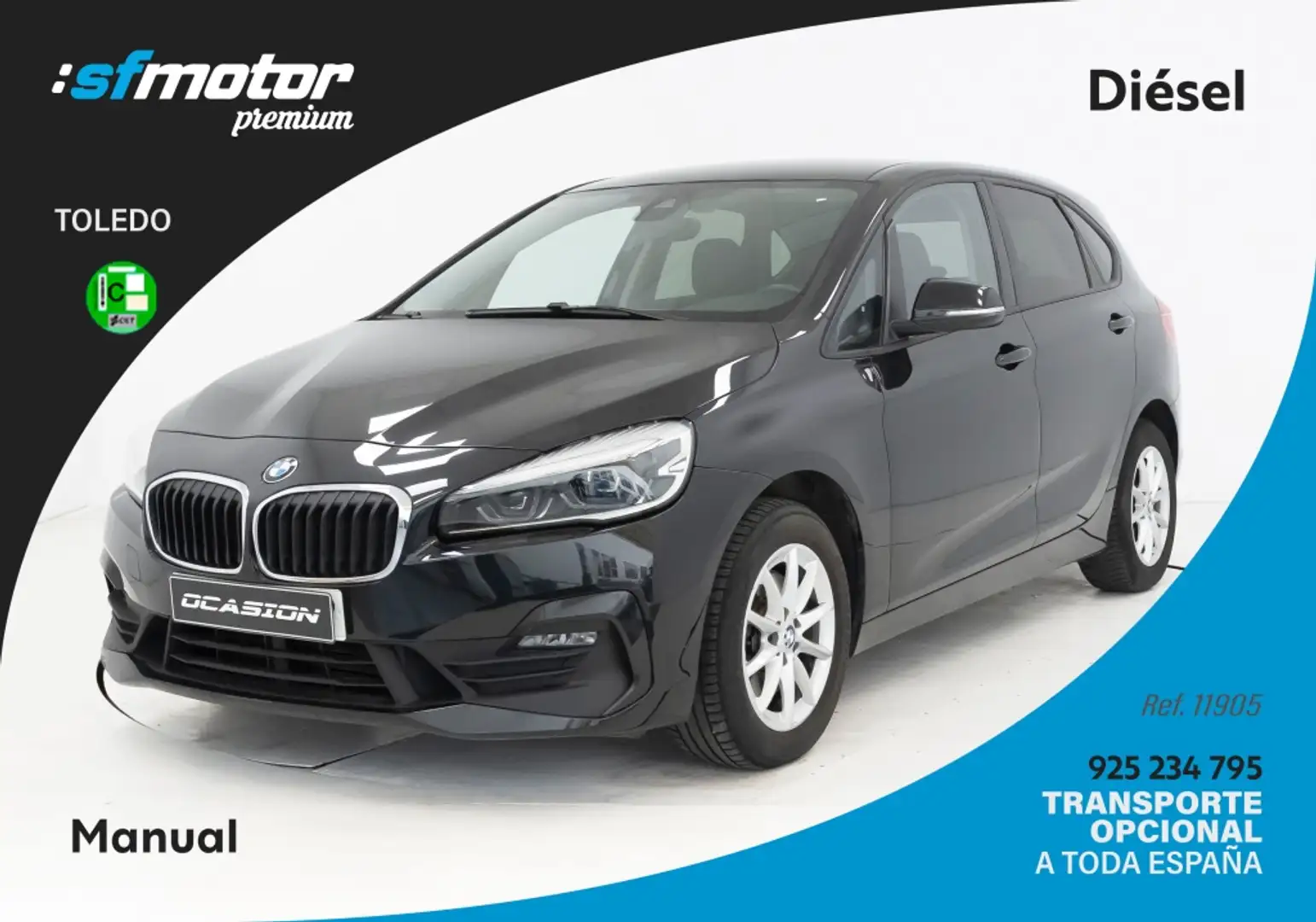 BMW 218 218d Active Tourer Zwart - 1