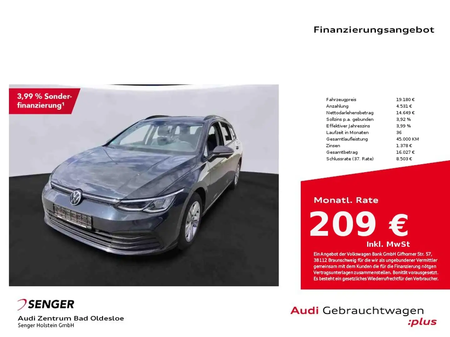 Volkswagen Golf Variant VIII 1.0 eTSI Life DSG Navi LED PDC Grijs - 1