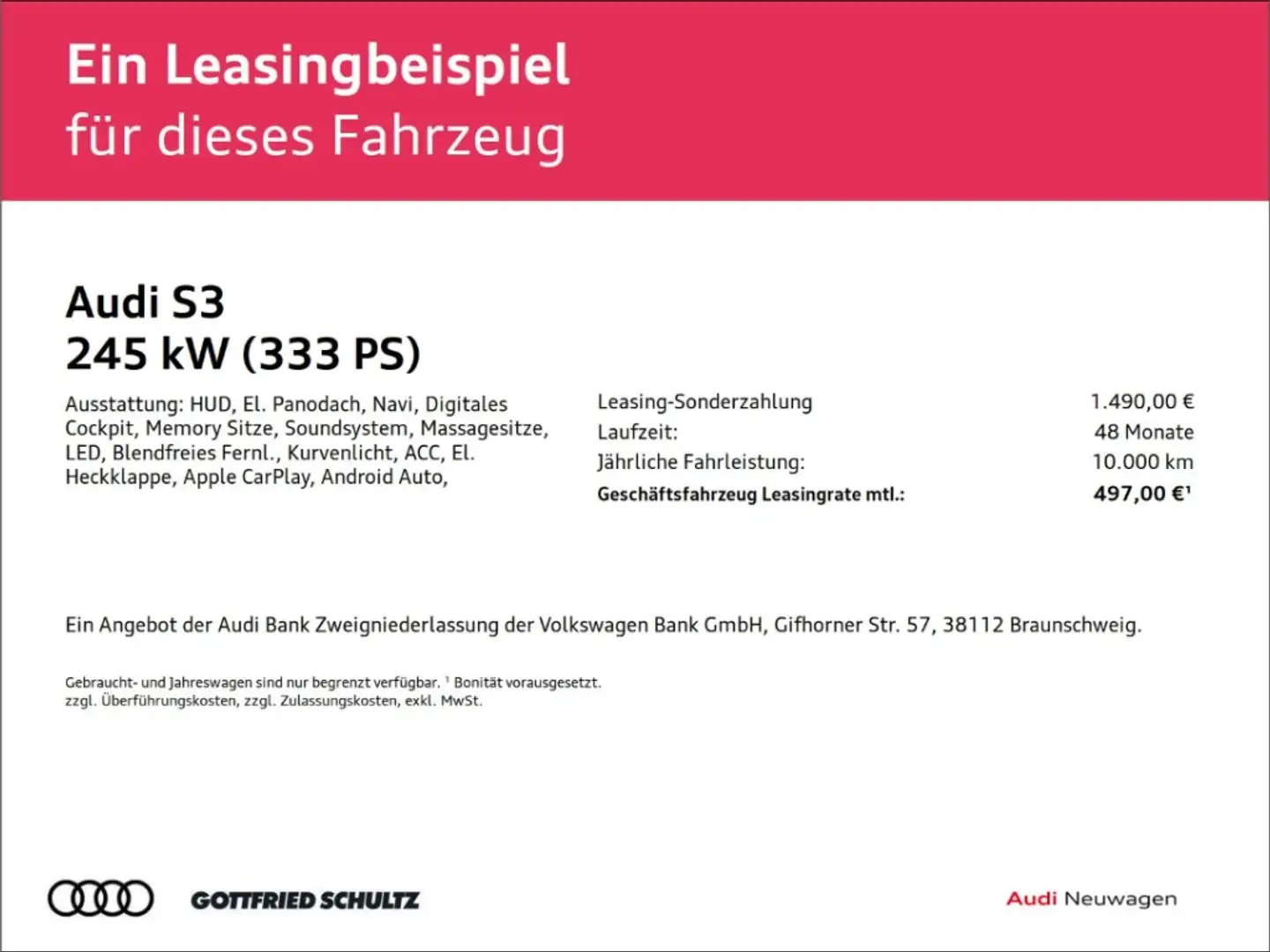 Audi S3 LIMOUSINE HUD Panorama Navi digitales Cockpit Mass Gris - 2
