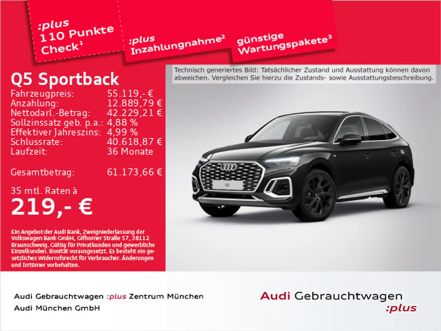 Audi Q5 55 TFSI e qu. S tronic S line 21"Zo Schwarz - 1