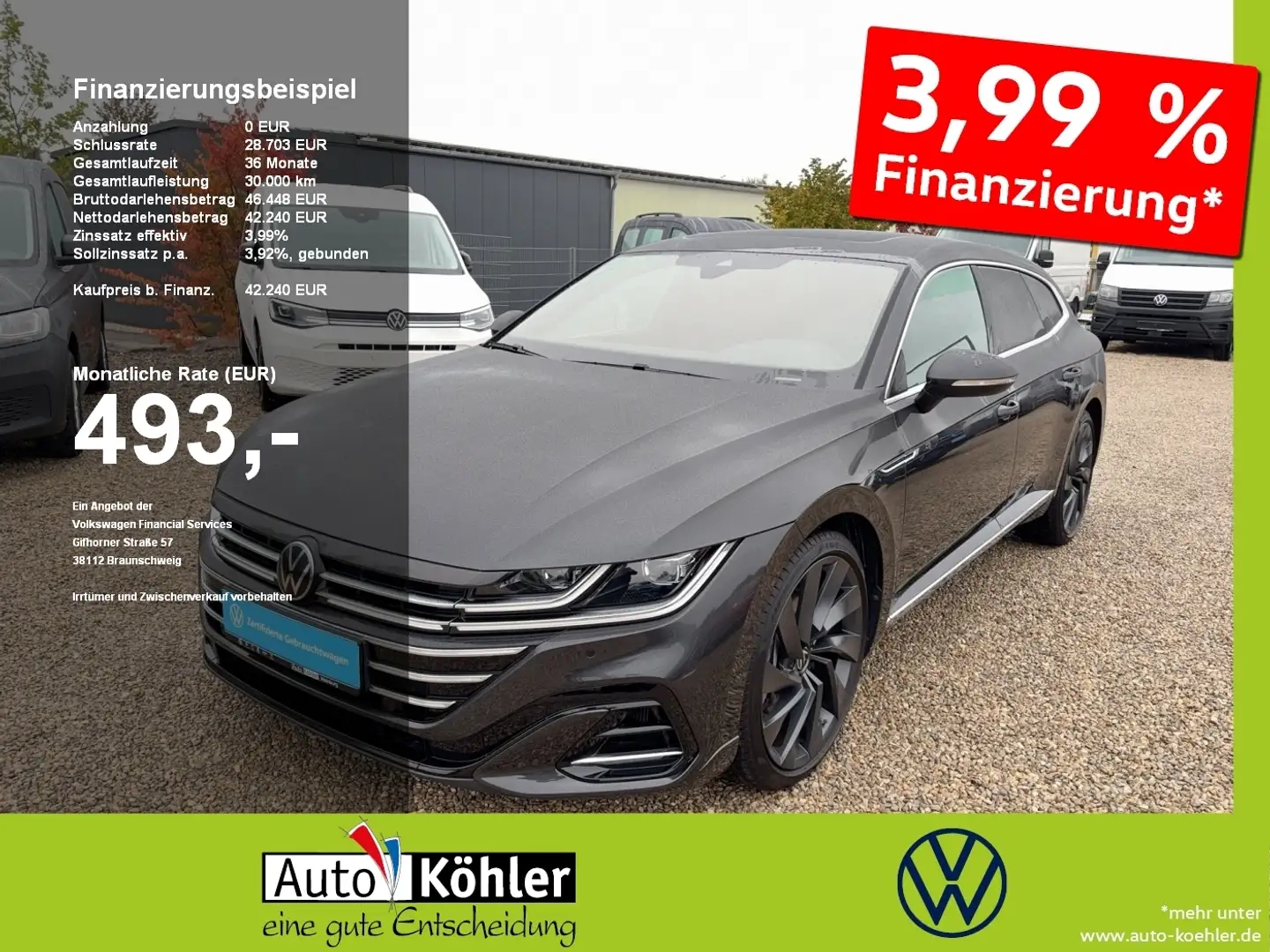 Volkswagen Arteon SB R-Line TSi DSG 4M Black+CarPlay+ACC Grau - 1