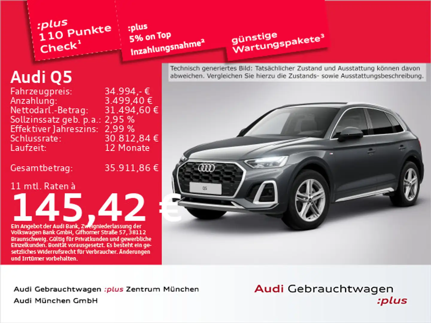 Audi Q5 40 TDI qu. S tronic 2x S line AHK/Navi+/Kamer Grau - 1