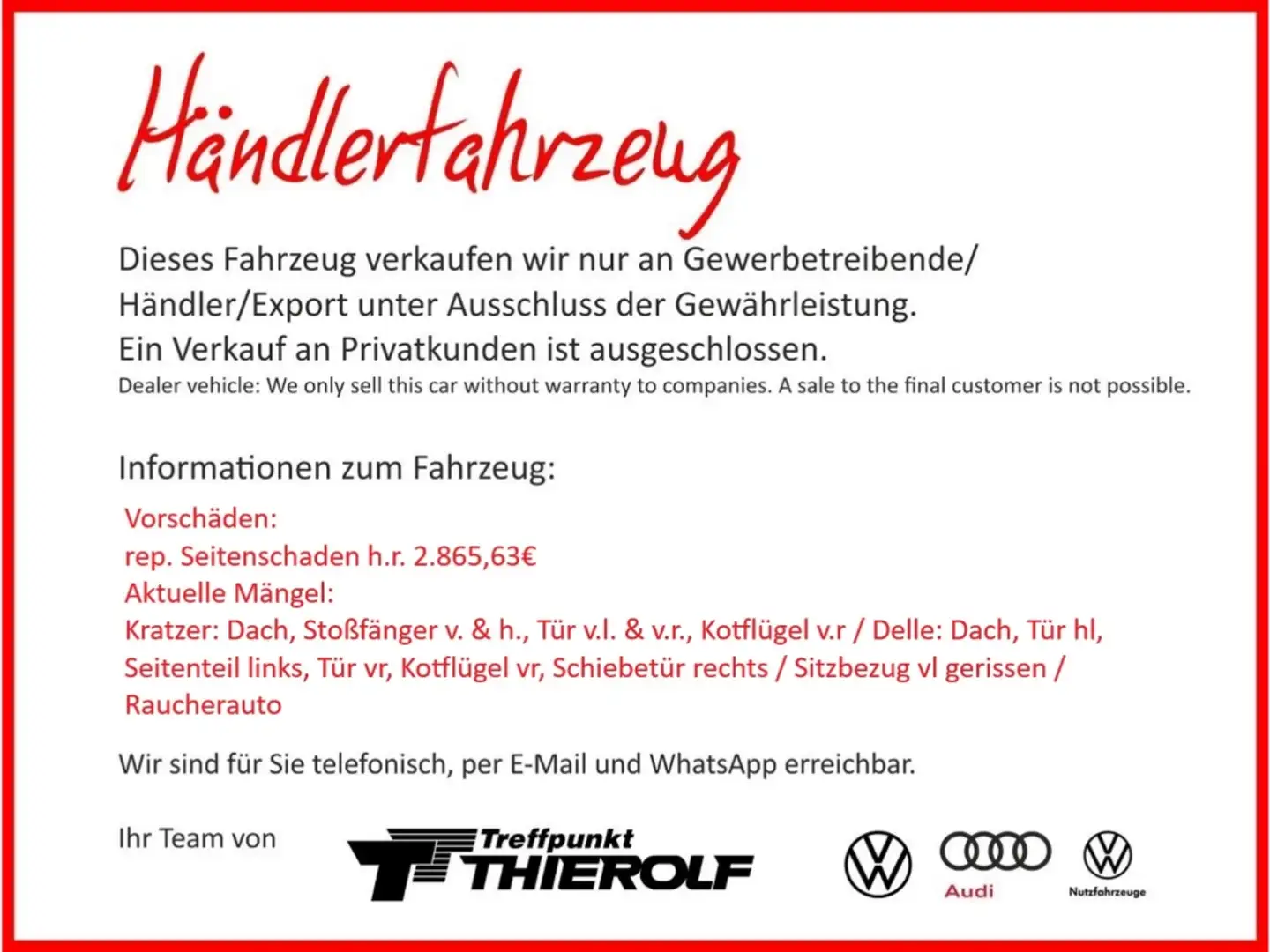 Volkswagen Caddy Kasten 2.0 TDI AHK Klima -nur Gewerbe! Orange - 2