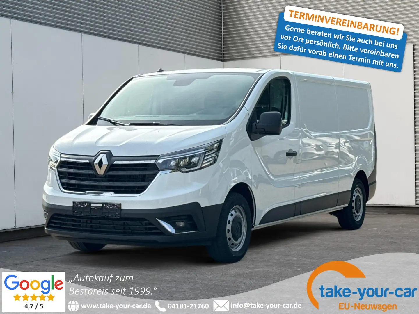 Renault Trafic L2H1 3,07t+KAMERA+PDC+AHK+GJR+LED Blue dCi 130 ... Weiß - 1