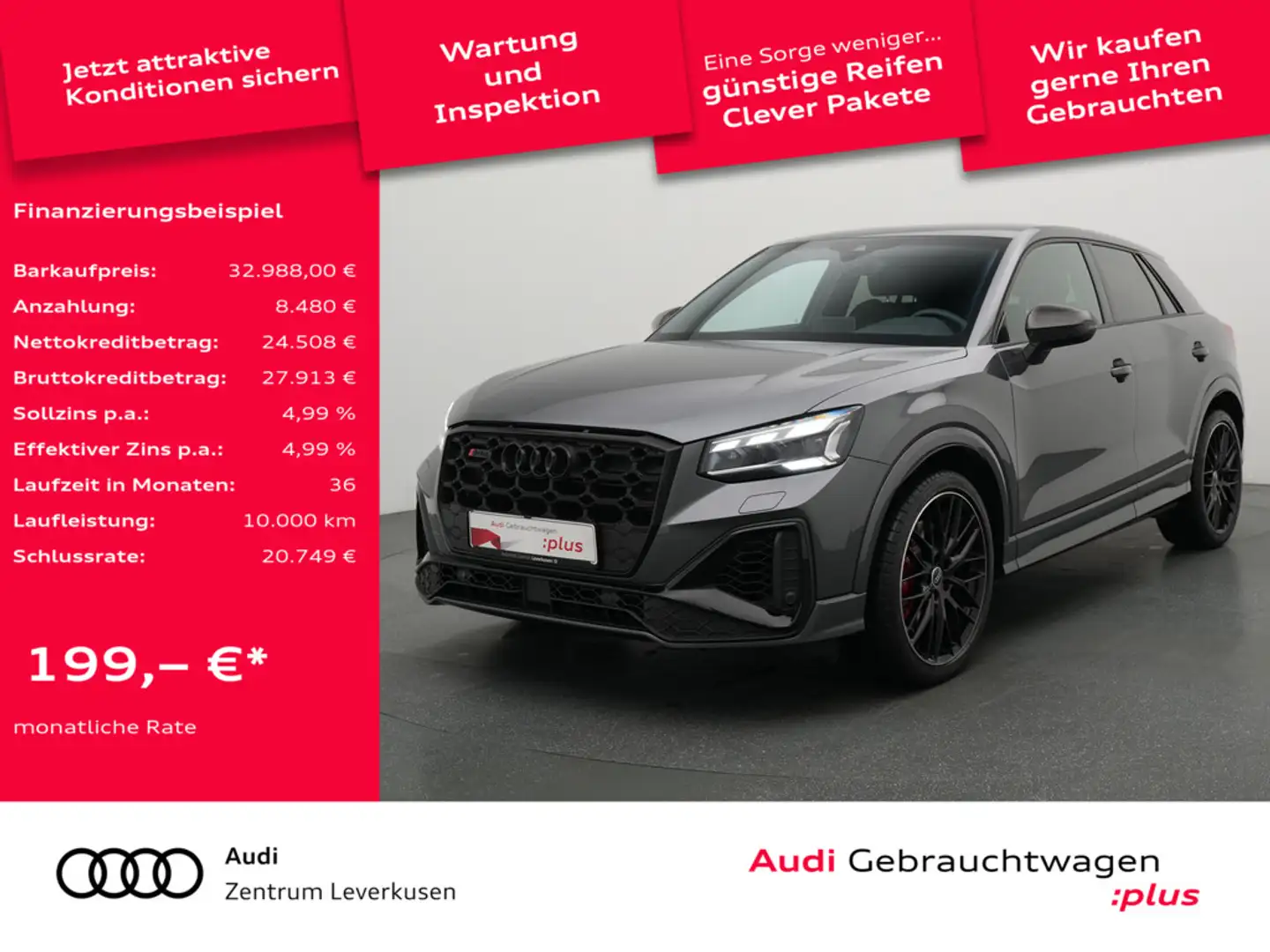 Audi SQ2 NAVI LEDER KAM SHZ RAUTE MATRIX VIRT PDC Schwarz - 1
