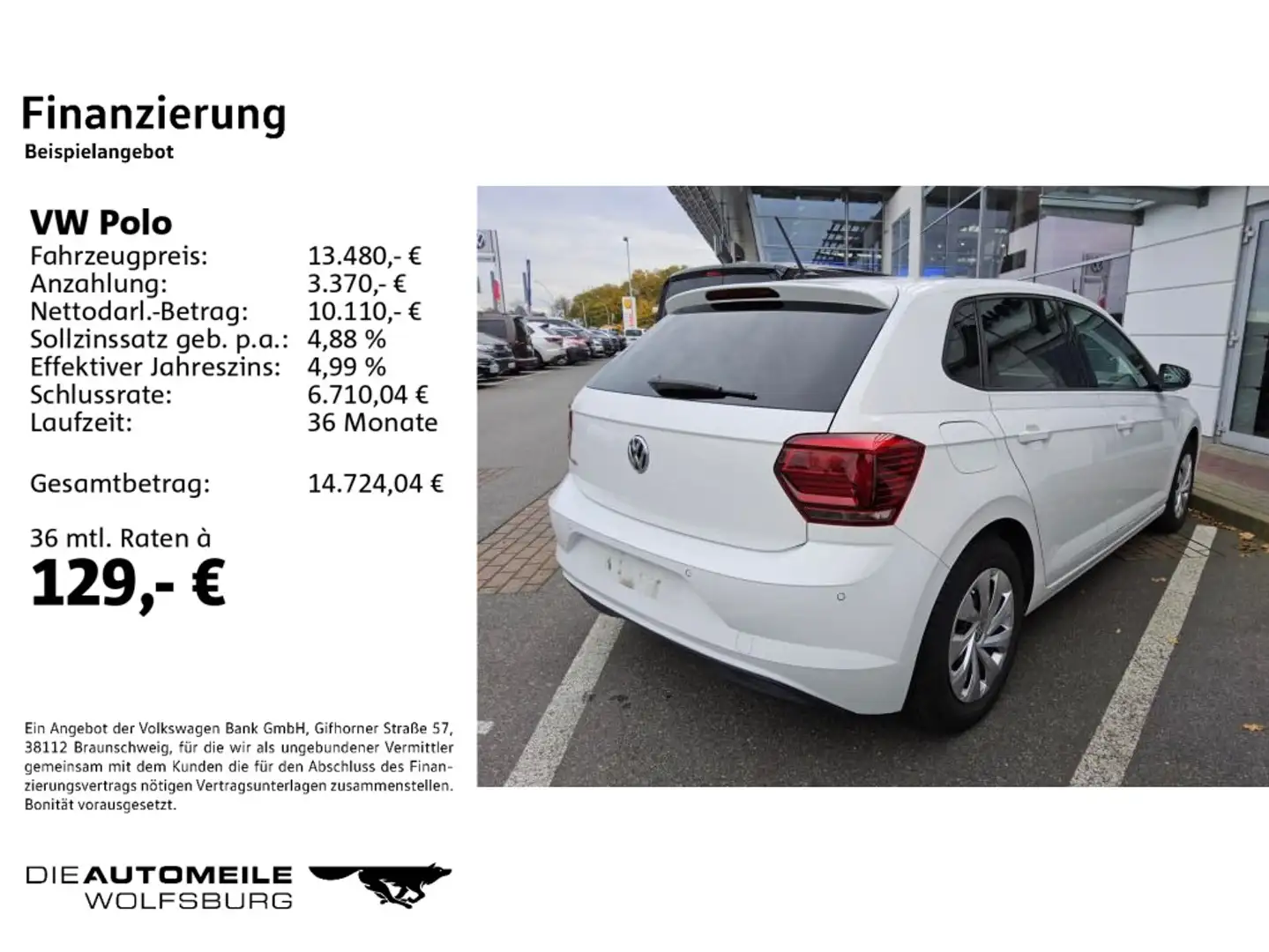Volkswagen Polo 6 VI 1.0 TSI Comfortline Pano/AHK/Navi Wit - 2