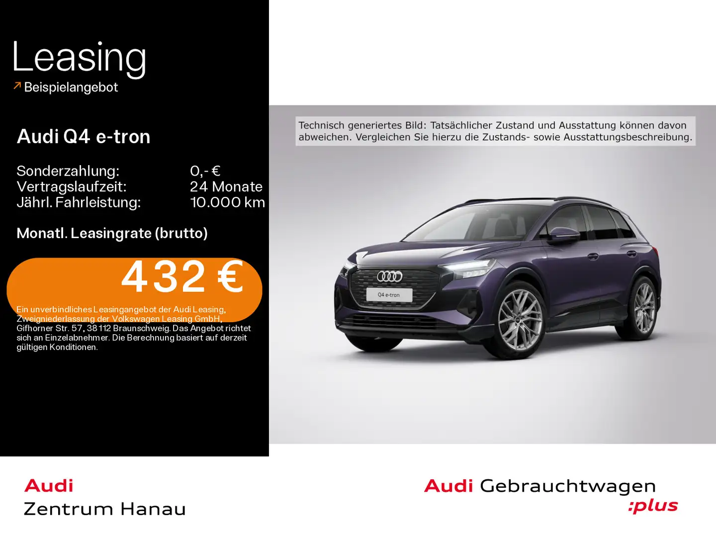 Audi Q4 e-tron 45 S-LINE*PANO*KAMERA*21ZOLL*HUD*NAVI- Violett - 1