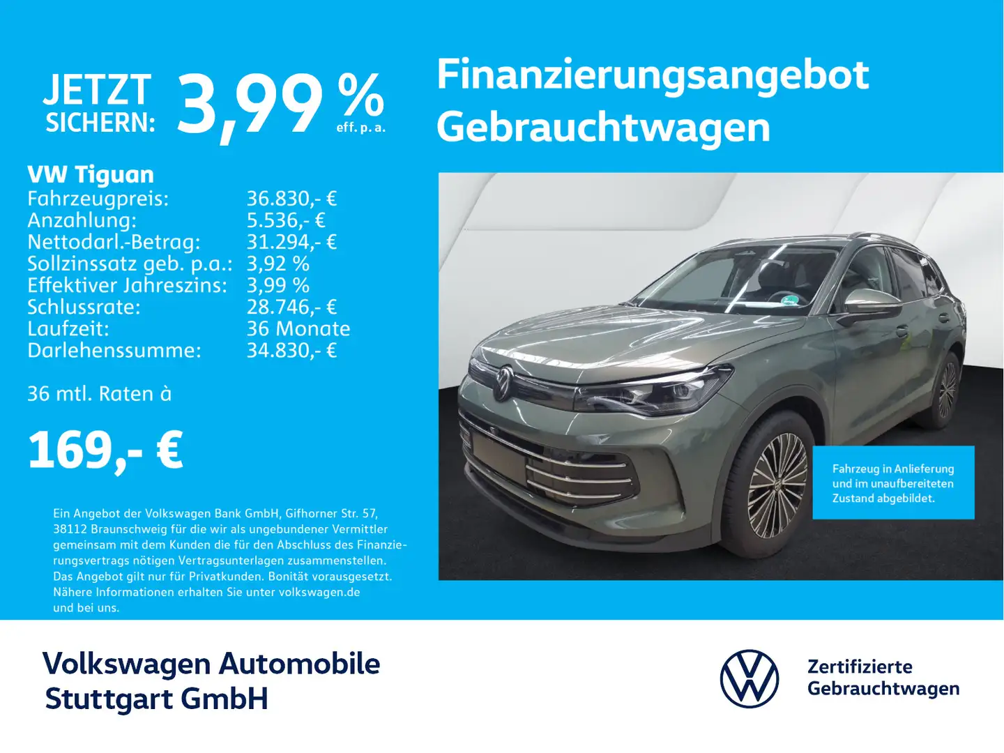 Volkswagen Tiguan 1.5 TSI Elegance DSG Navi AHK Kamera Grün - 1