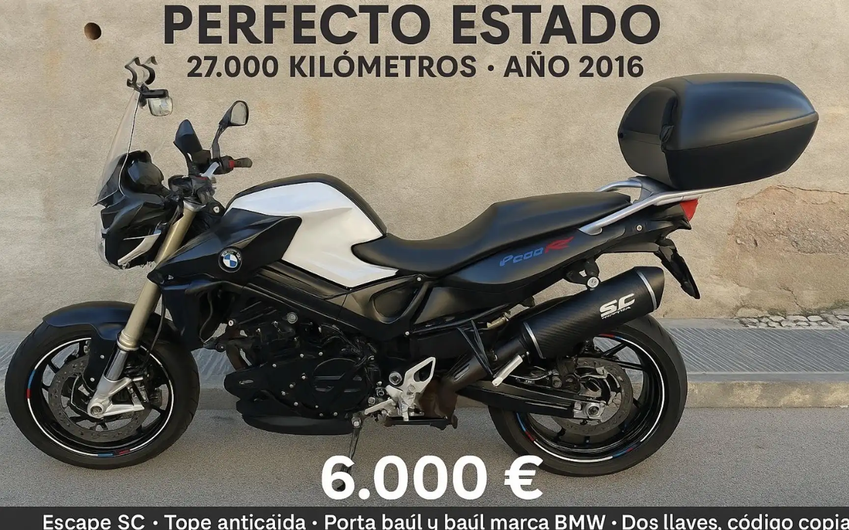 BMW F 800 R Abs, puños calefactables , orquilla invertida. Blanco - 2