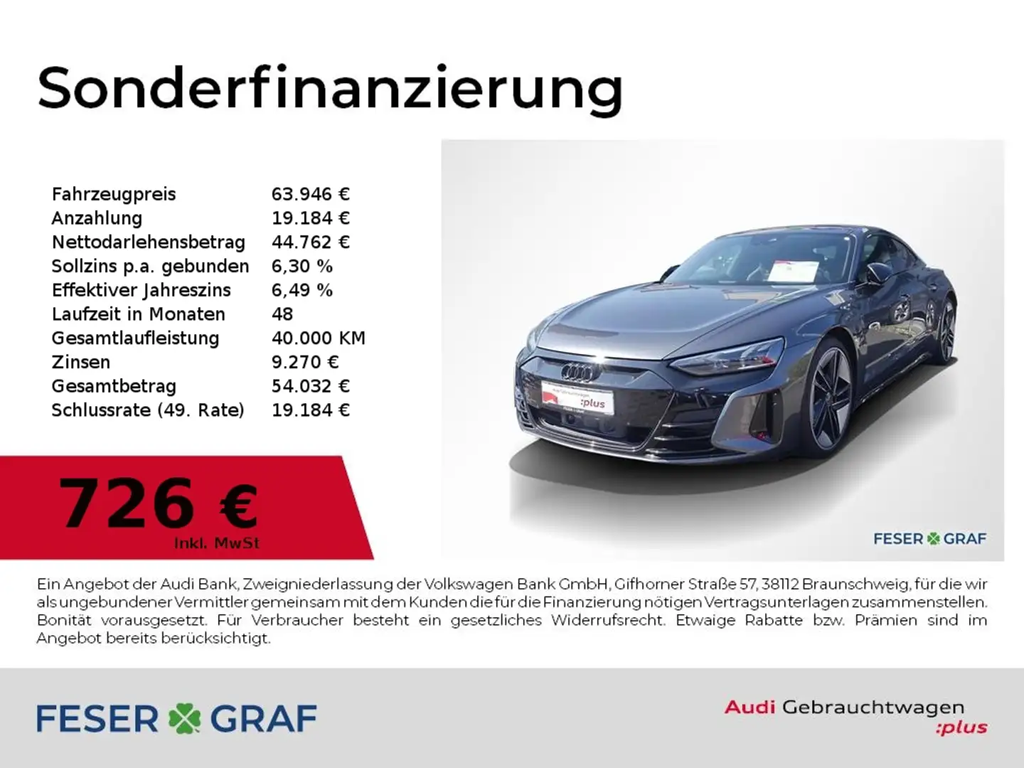 Audi RS e-tron GT Sitzbel,Matrix,HUD,Navi,360°,ACC Grau - 1