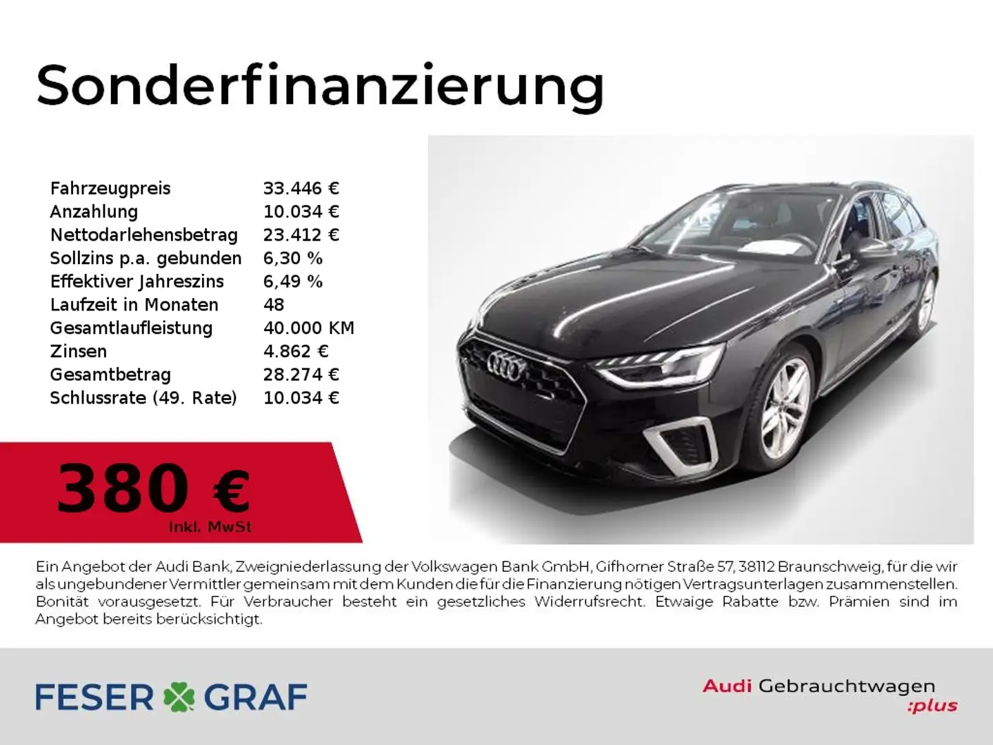 Audi A4 Avant 40 TDI qu S Line Int LED,AHK,Leder,Navi,Kame Schwarz - 1