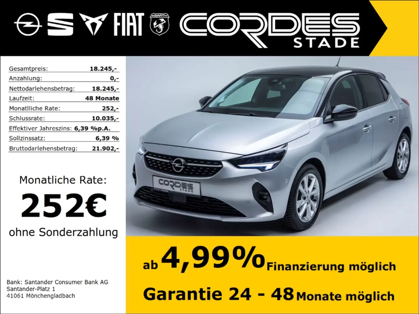 Opel Corsa F Elegance 1.2 Turbo Allwetter PDC VZ-Erkennung (1 Zilver - 1