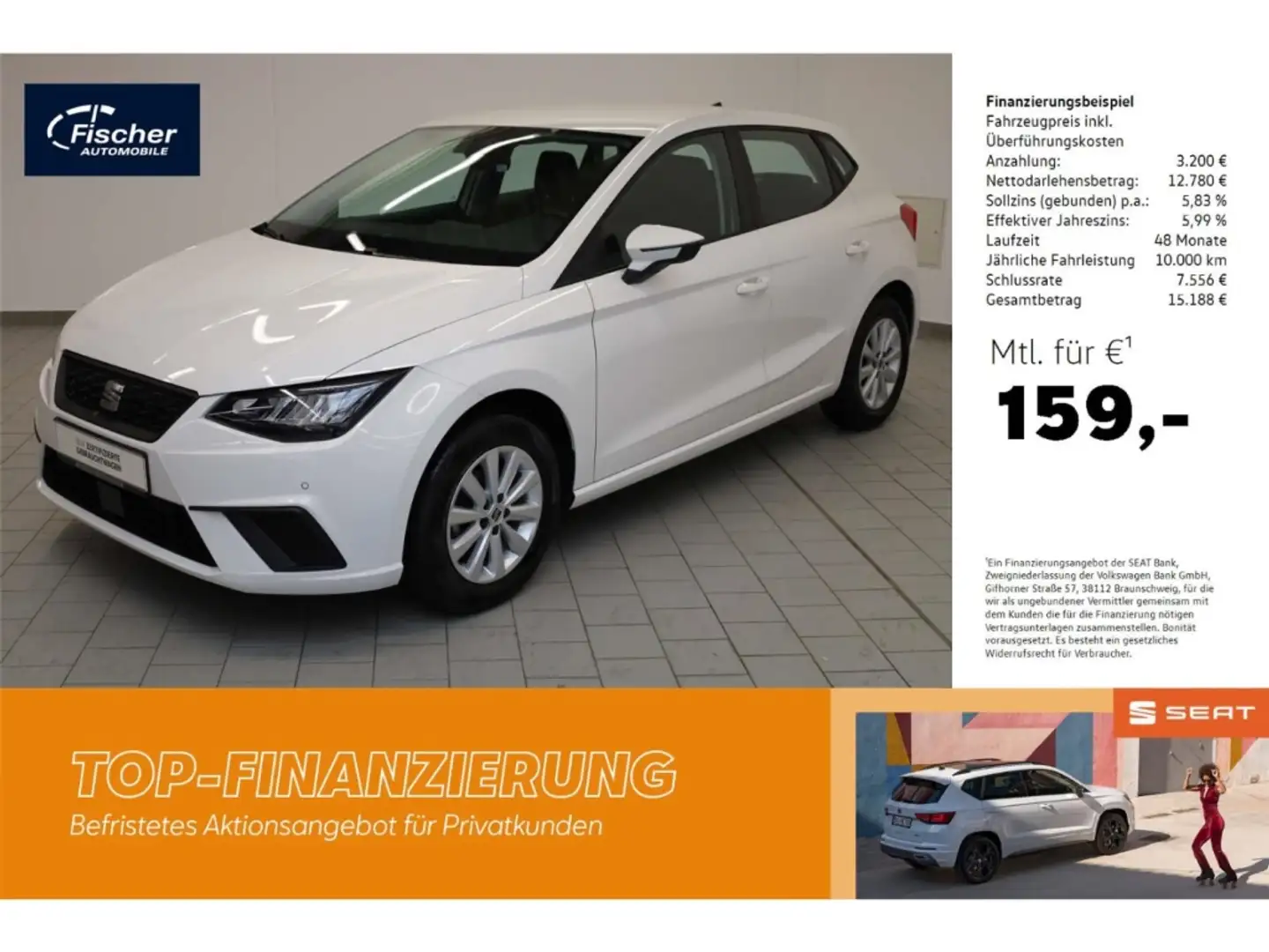 SEAT Ibiza 1.0 TSI Style 5-Gg. LED/RFK/PDC/DC/SH/DAB+ Weiß - 1